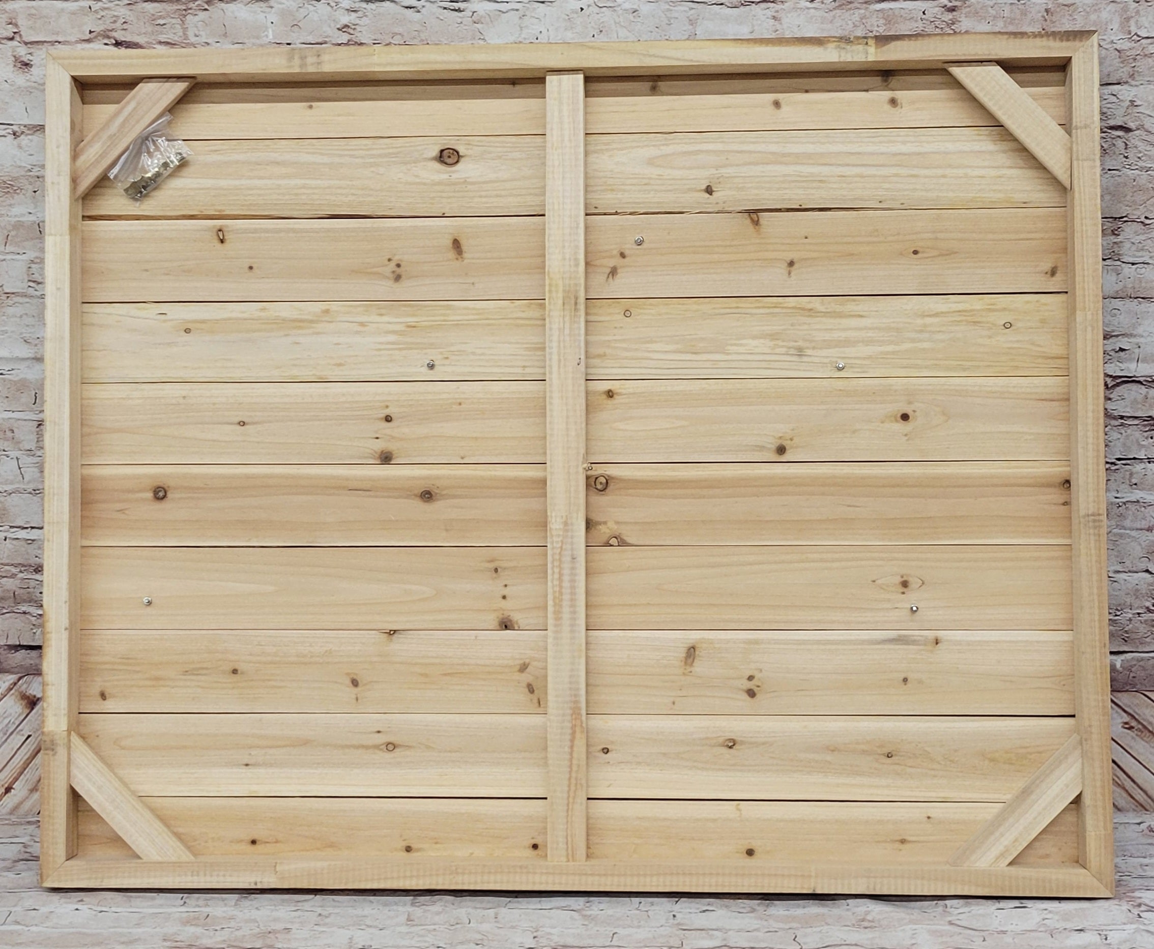 3D Wall Art Wood Canvas w/ Painted Cutout Metal Horse Peeking Over Barn Door Fence