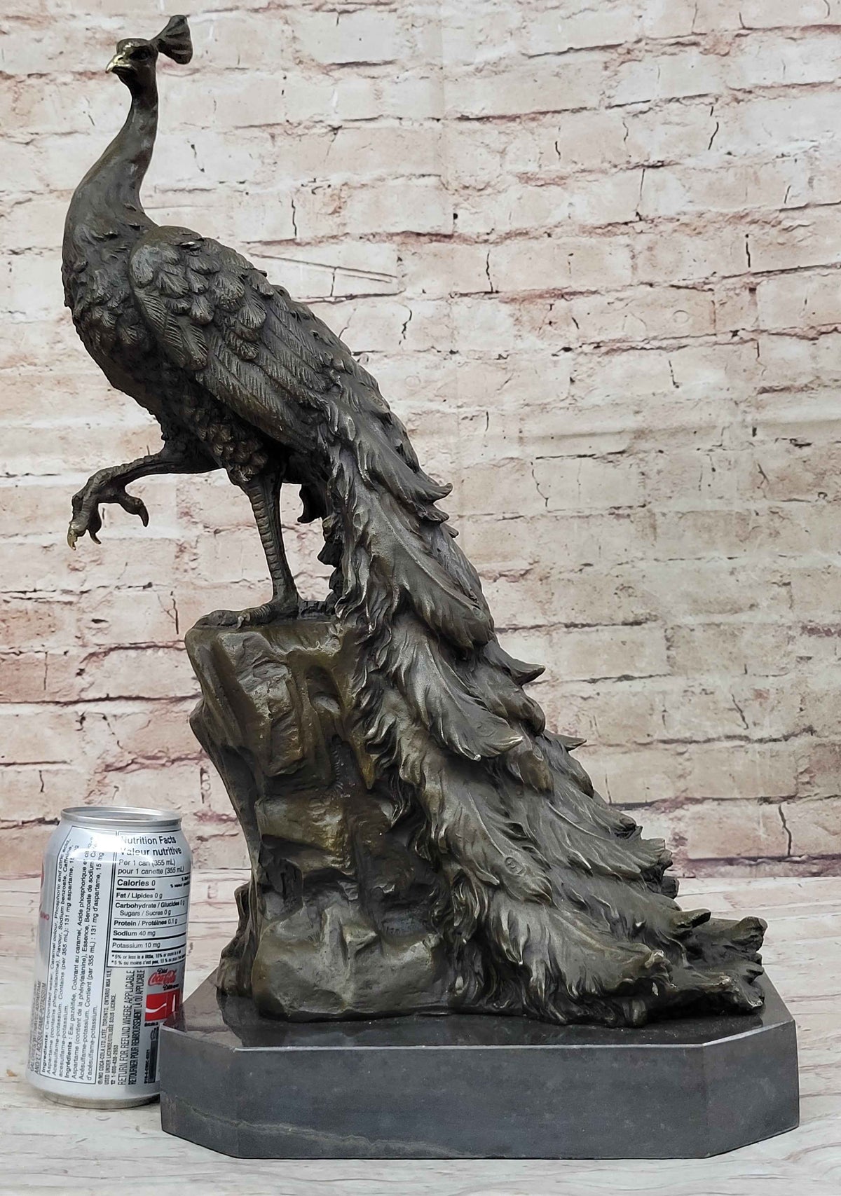 Hand Made Original Milo Peacock Bronze Sculpture Bird Statue Figurine Figure