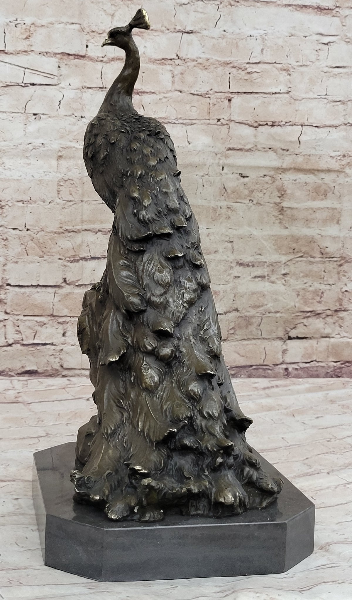 Hand Made Original Milo Peacock Bronze Sculpture Bird Statue Figurine Figure