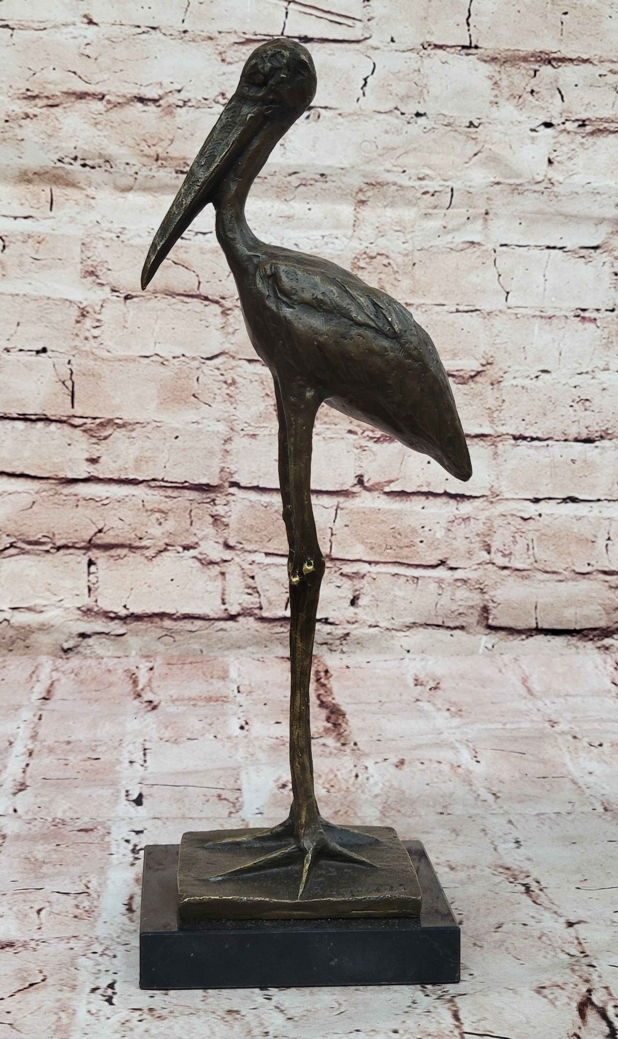 Bronze Stork Sculpture – Elegant Bird Statue for Indoor or Outdoor Decor