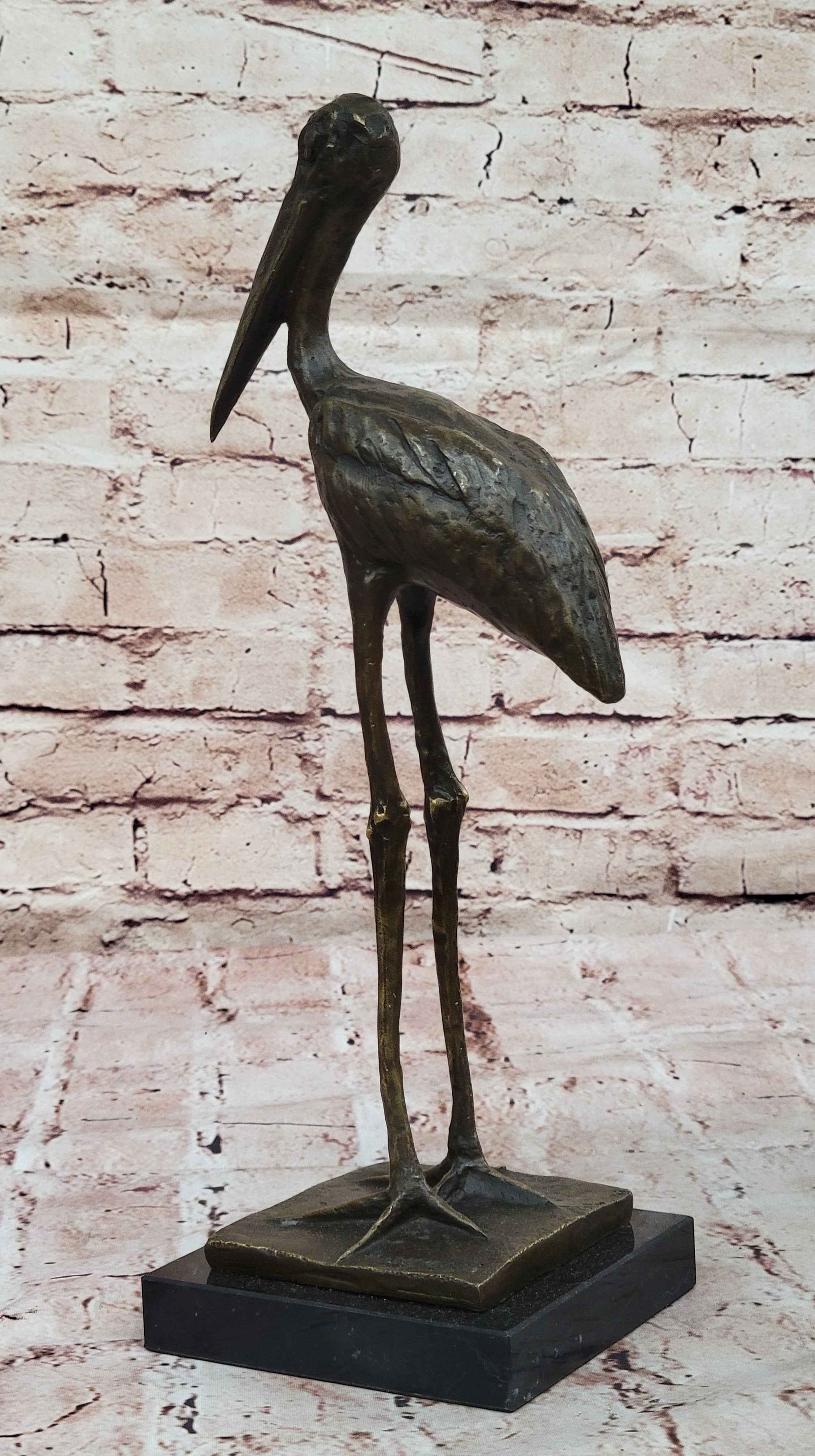 Bronze Stork Sculpture – Elegant Bird Statue for Indoor or Outdoor Decor