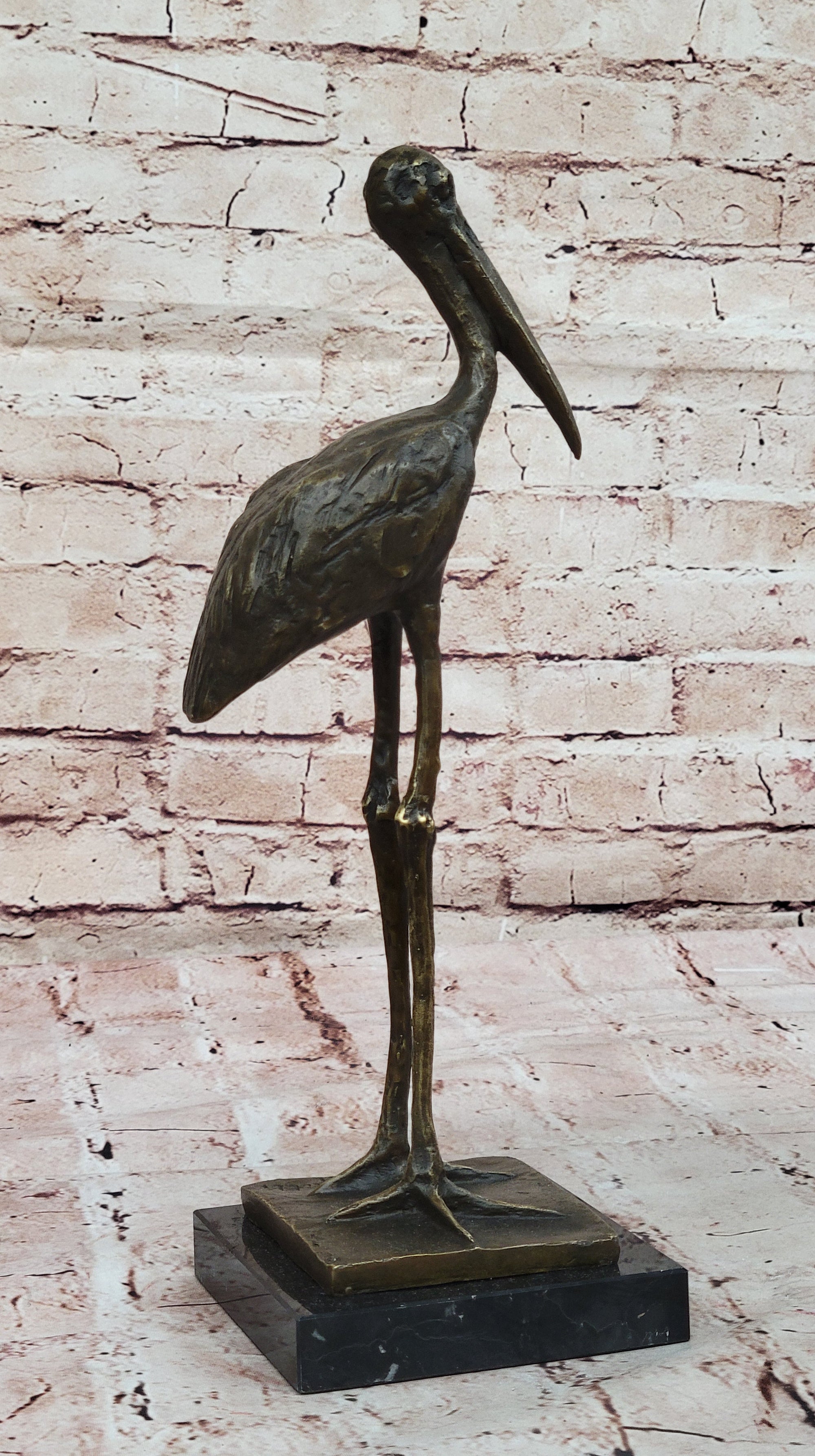 Bronze Stork Sculpture – Elegant Bird Statue for Indoor or Outdoor Decor