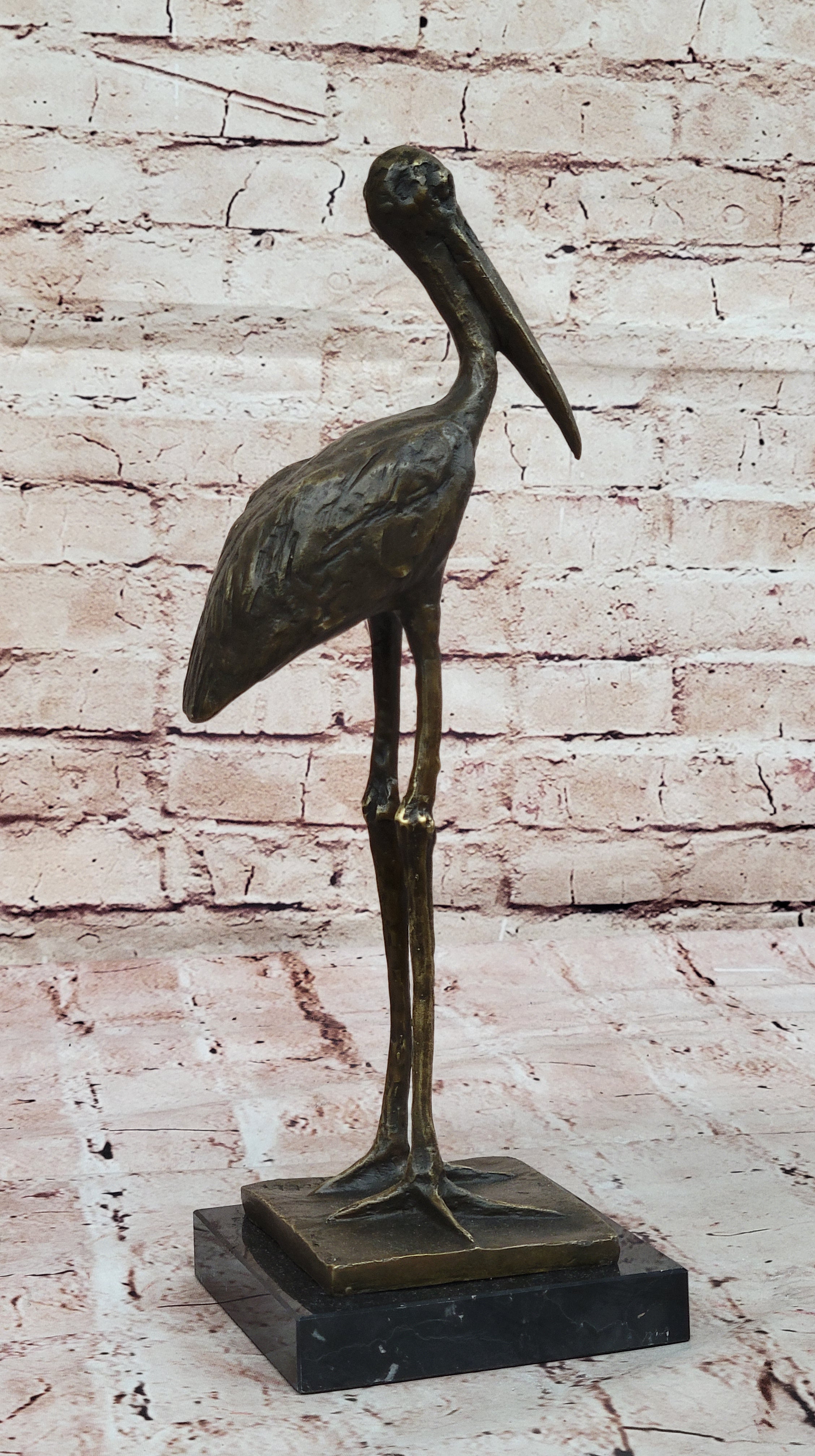 Bronze Stork Sculpture – Elegant Bird Statue for Indoor or Outdoor Decor