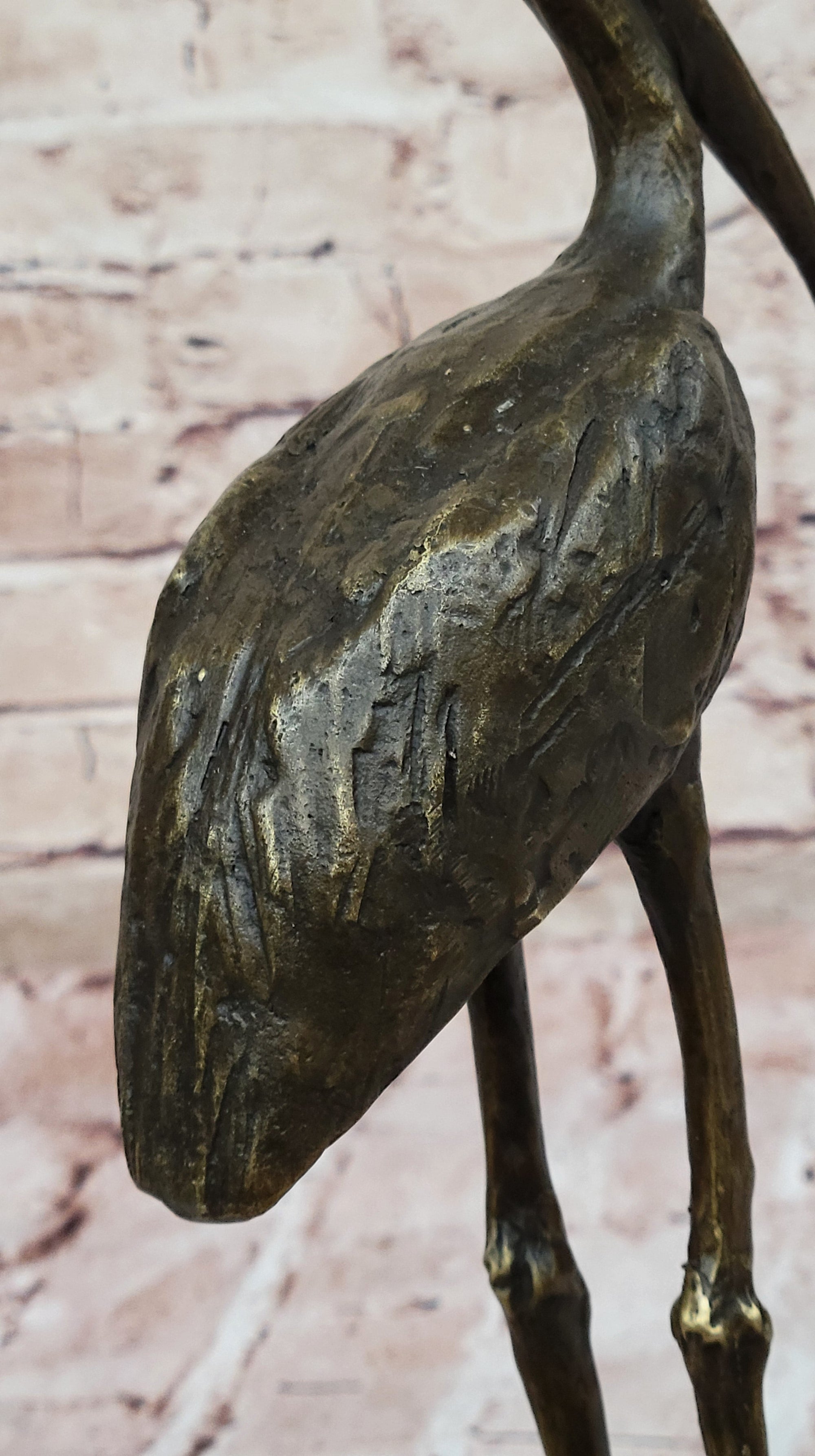 Bronze Stork Sculpture – Elegant Bird Statue for Indoor or Outdoor Decor