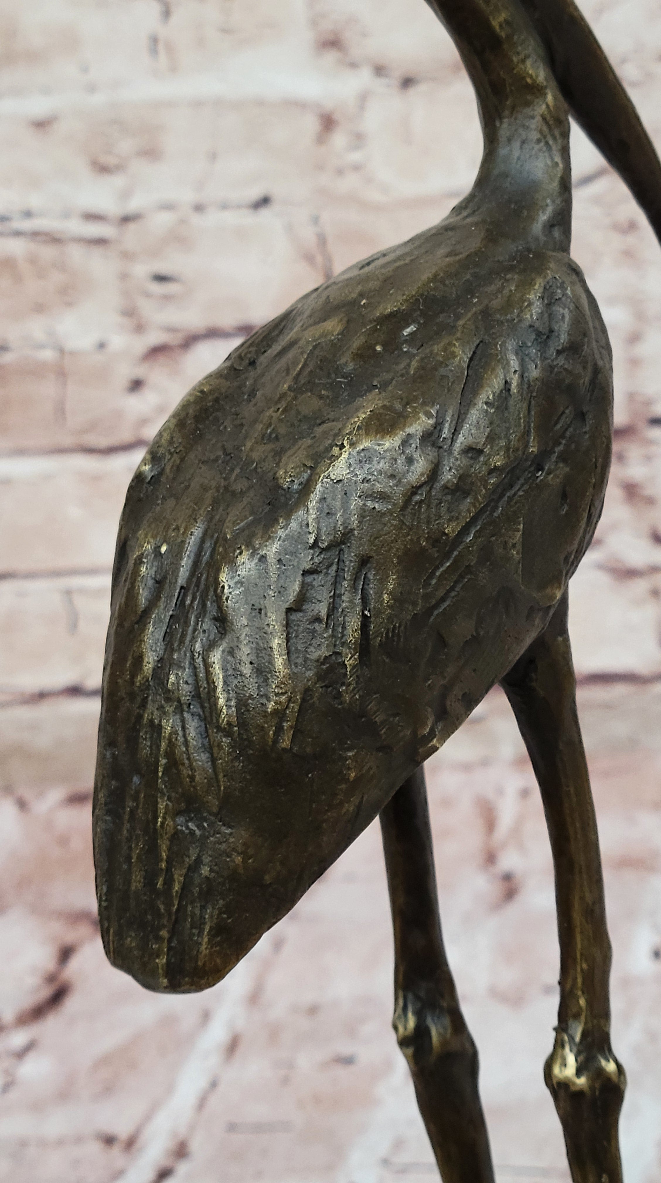 Bronze Stork Sculpture – Elegant Bird Statue for Indoor or Outdoor Decor