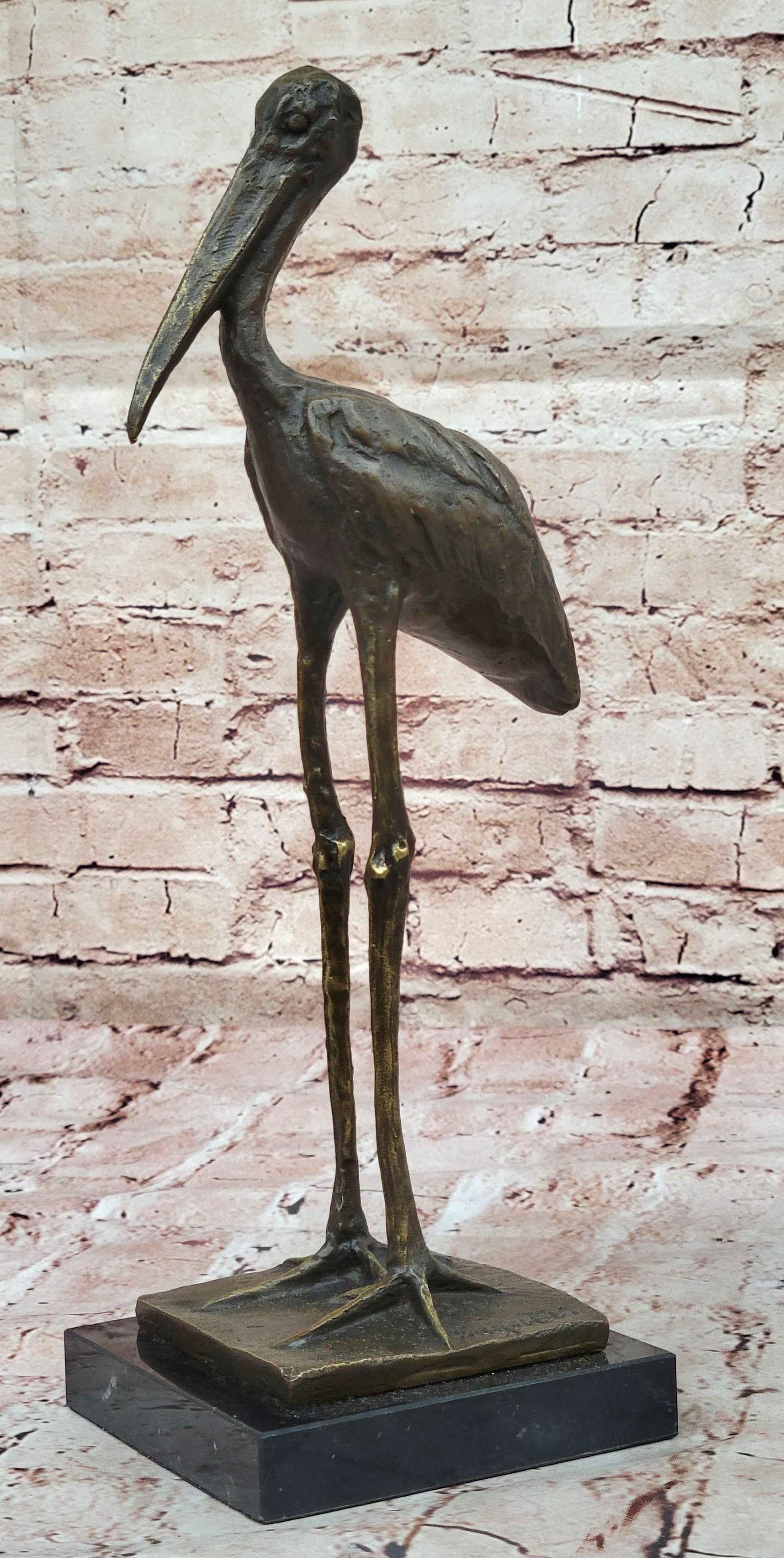 Bronze Stork Sculpture – Elegant Bird Statue for Indoor or Outdoor Decor