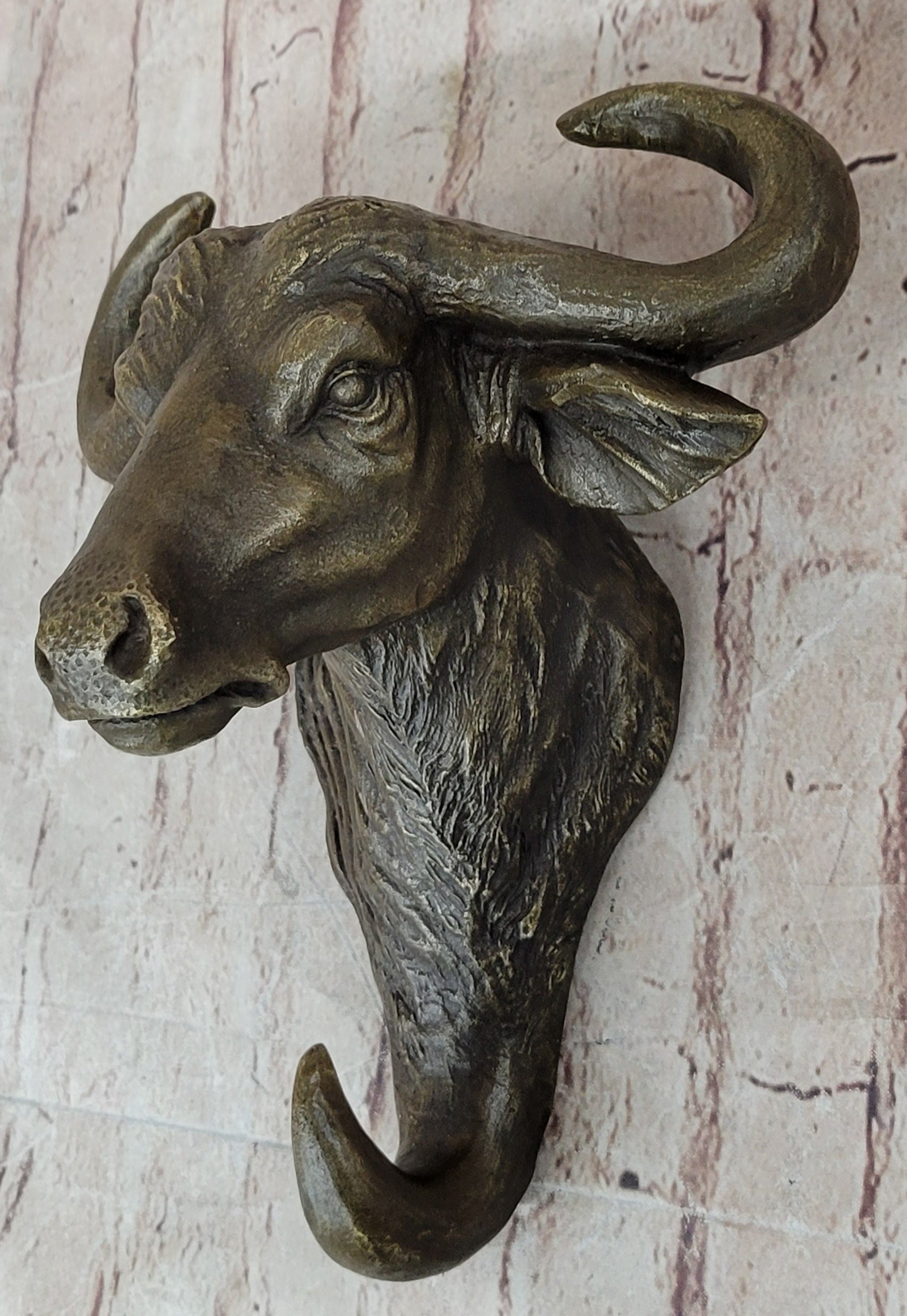 Bull Steer Buffalo Cow Cattle Bronze Metal Wall Mounted Head Original Signed Art