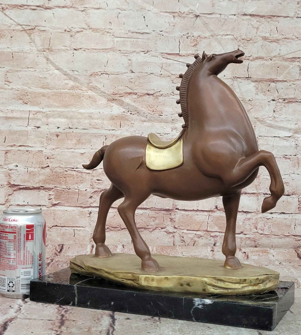 Bronze Prancing Horse Statue Abstract Equine Decor