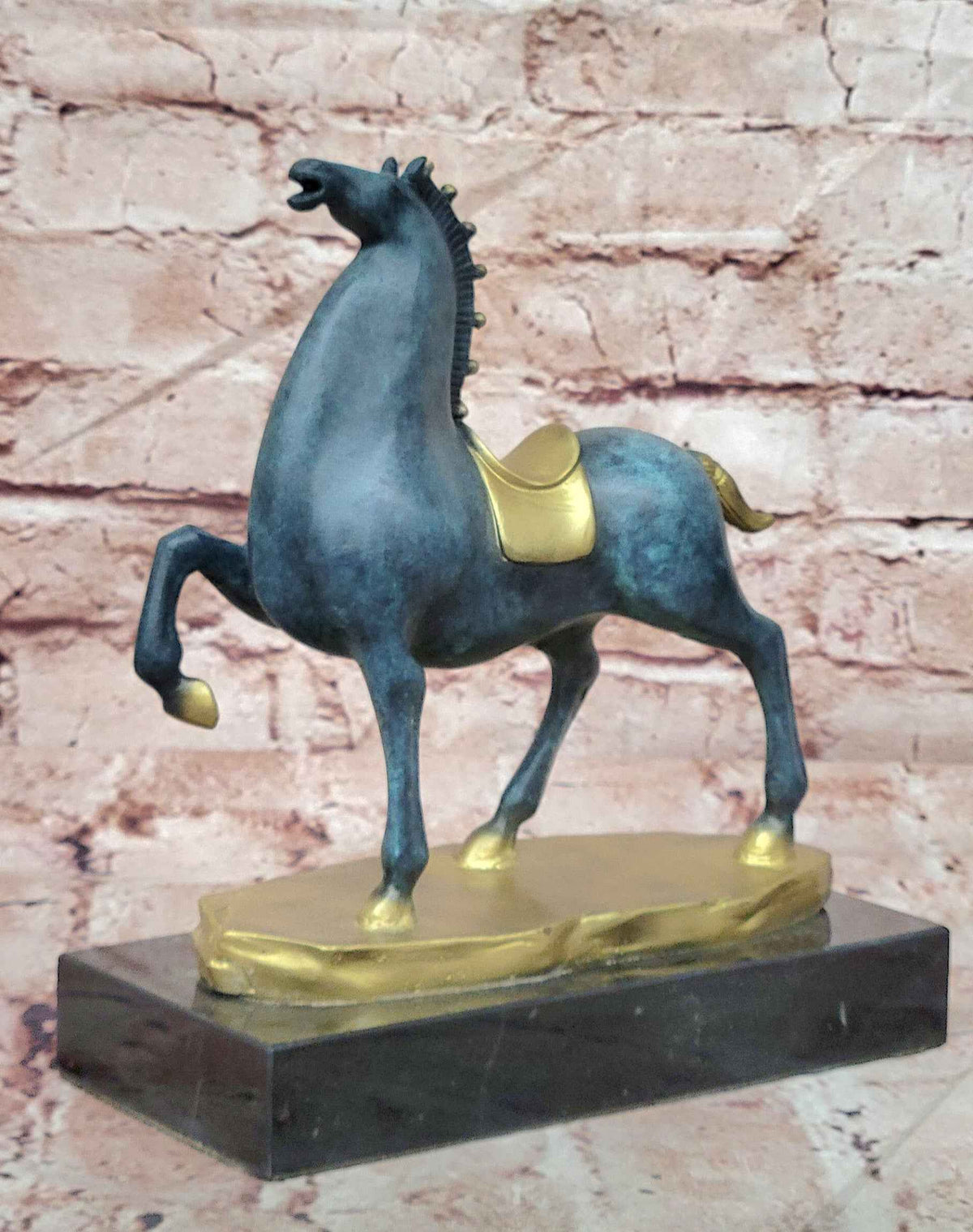 Modern Bronze Rearing Horse Statue Contemporary Equestrian Sculpture