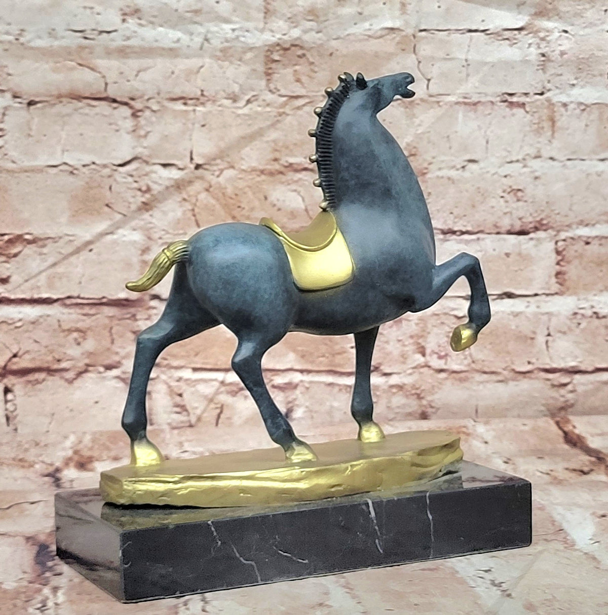 Modern Bronze Rearing Horse Statue Contemporary Equestrian Sculpture