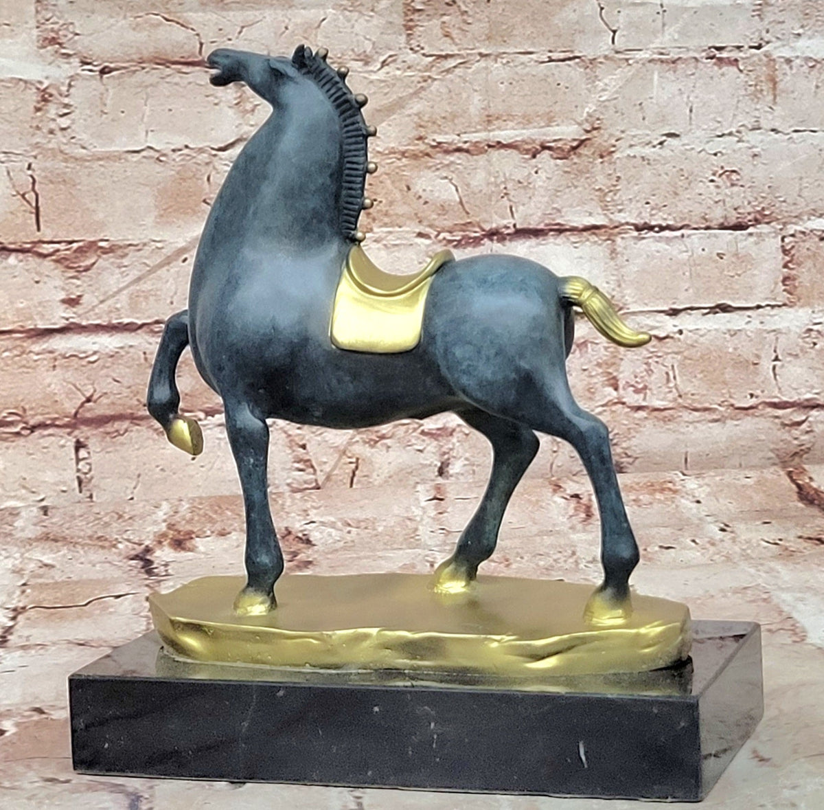Modern Bronze Rearing Horse Statue Contemporary Equestrian Sculpture