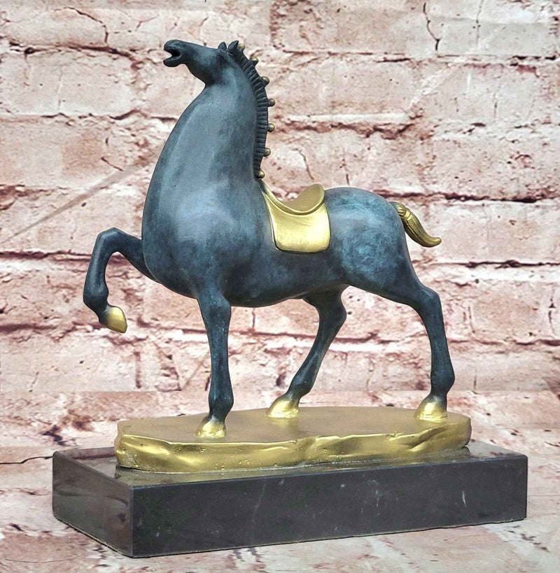 Modern Bronze Rearing Horse Statue Contemporary Equestrian Sculpture