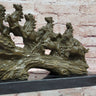Eight Galloping Horses Bronze Sculpture on Marble Base Signed M. Lopez