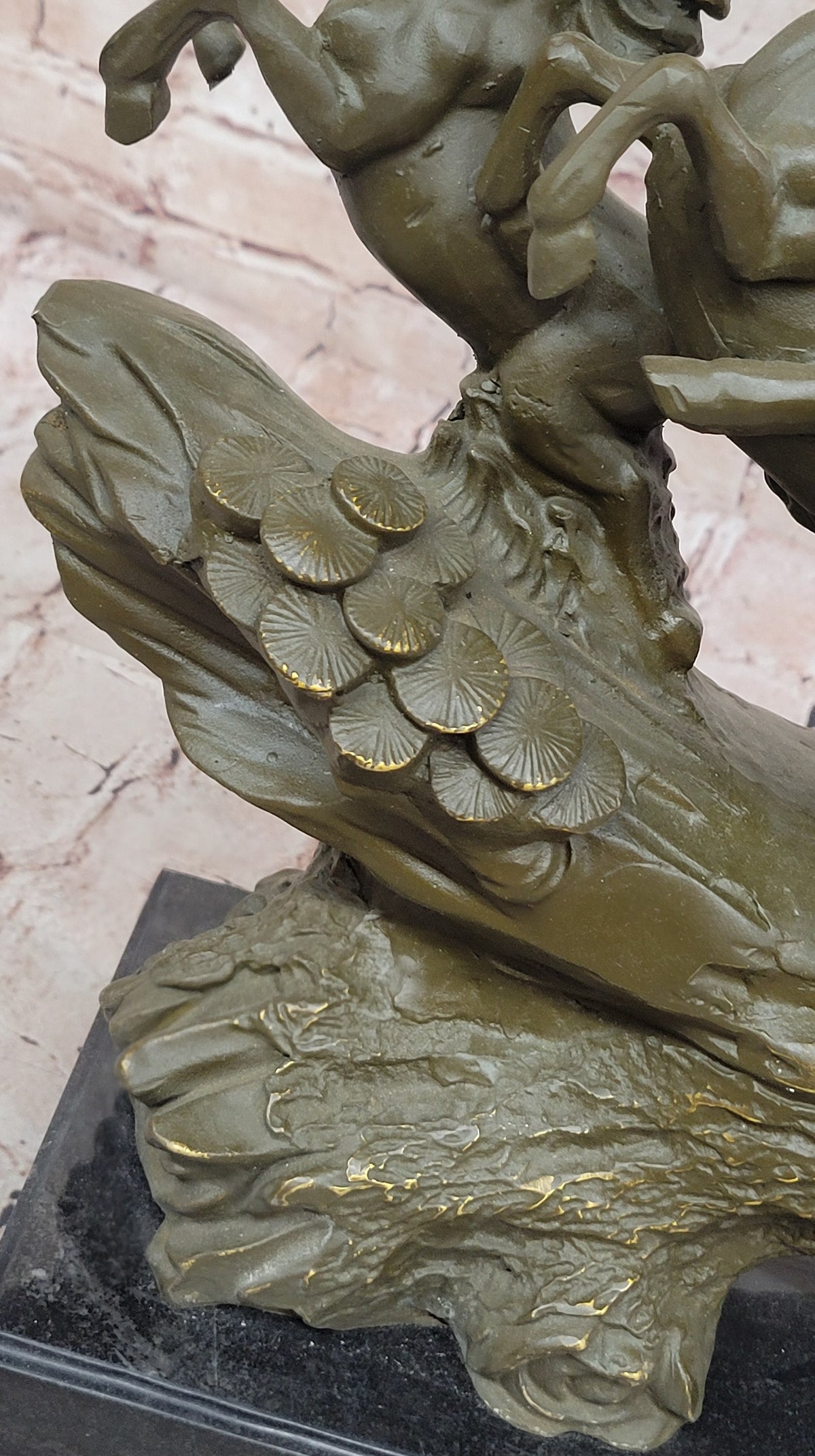 Eight Running Horses Bronze Sculpture on Marble Base by Milo