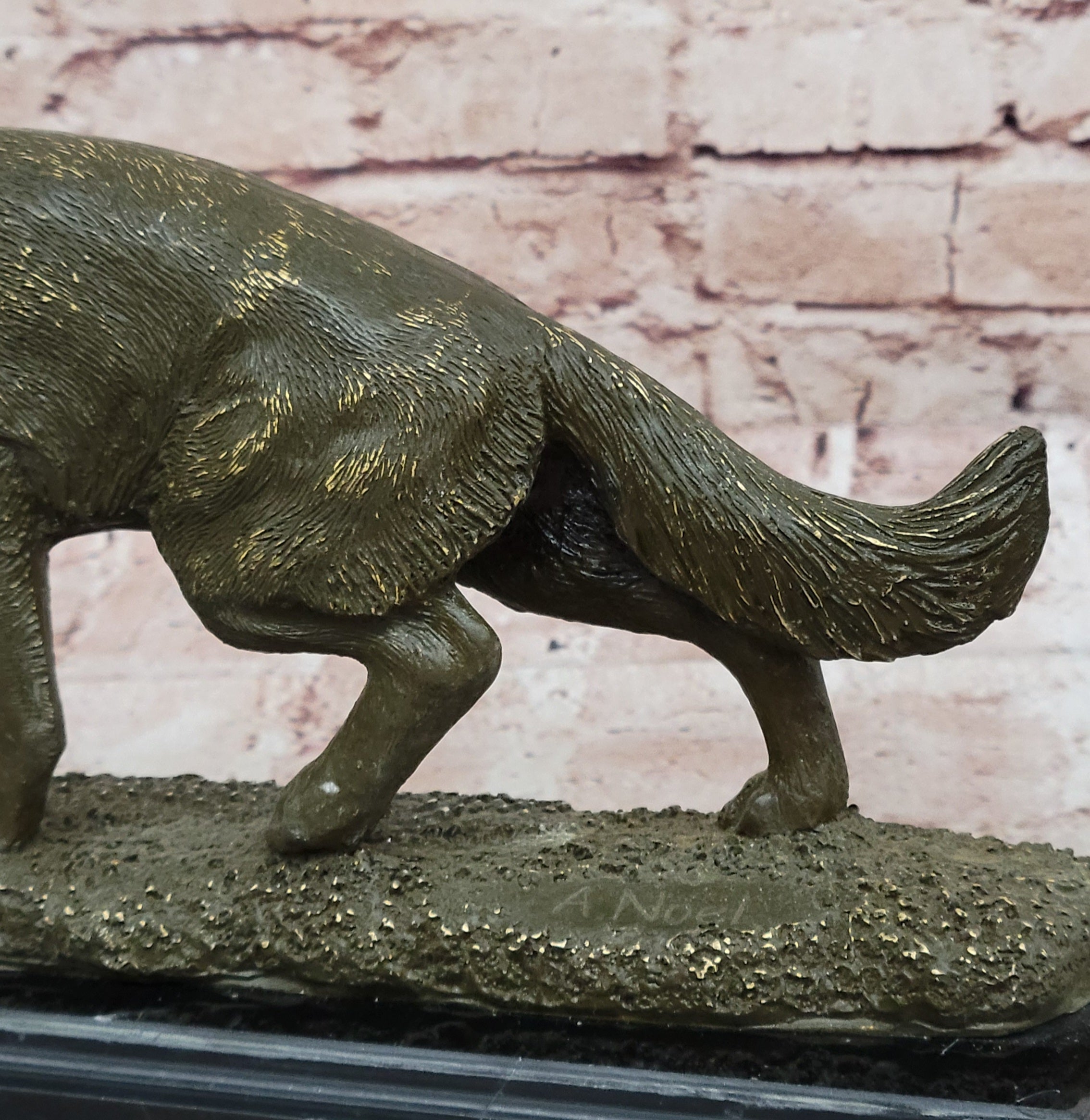 Bronze German Shepherd Statue; Guard Dog Sculpture Decor