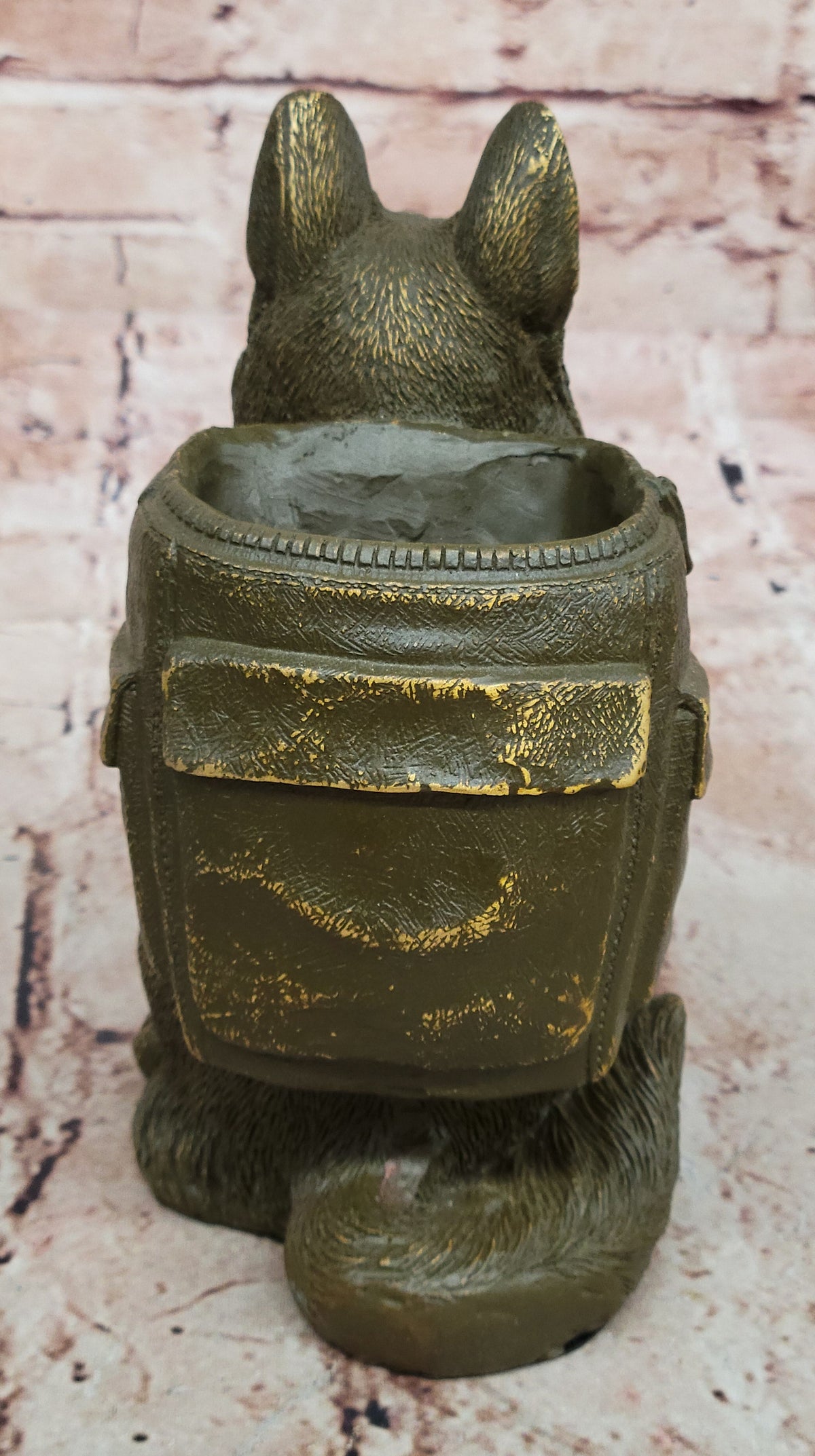 German Shepherd with Backpack Bronze Sculpture - Working Dog Canine Art