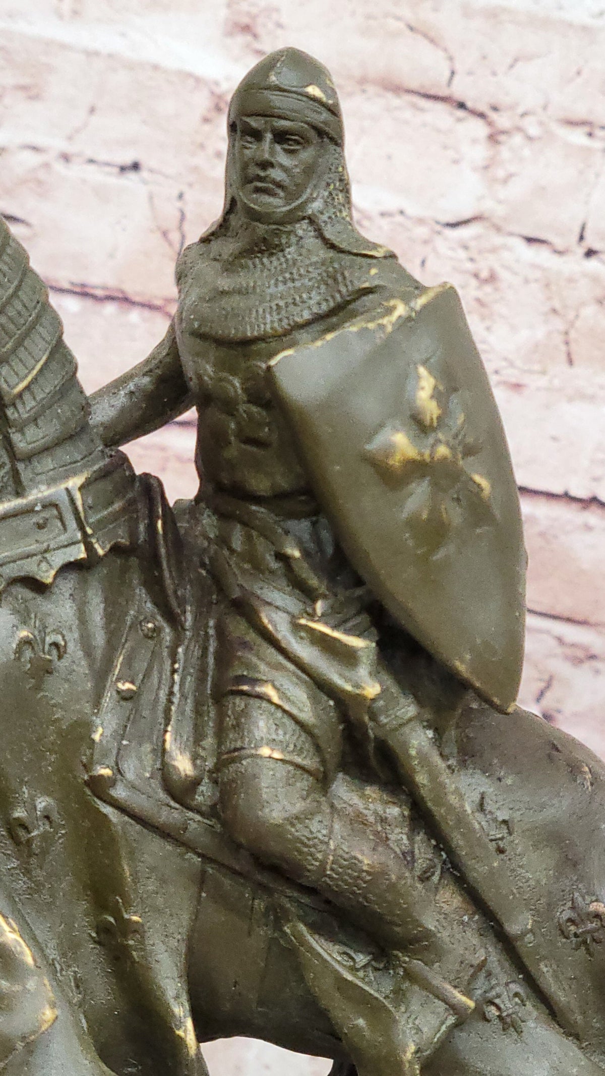 Medieval Knight on Horseback Bronze Statue – Warrior Figurine