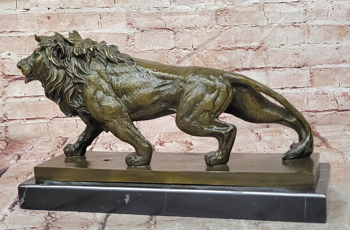 Bronze Lion Statue Regal Big Cat Fine Art Sculpture