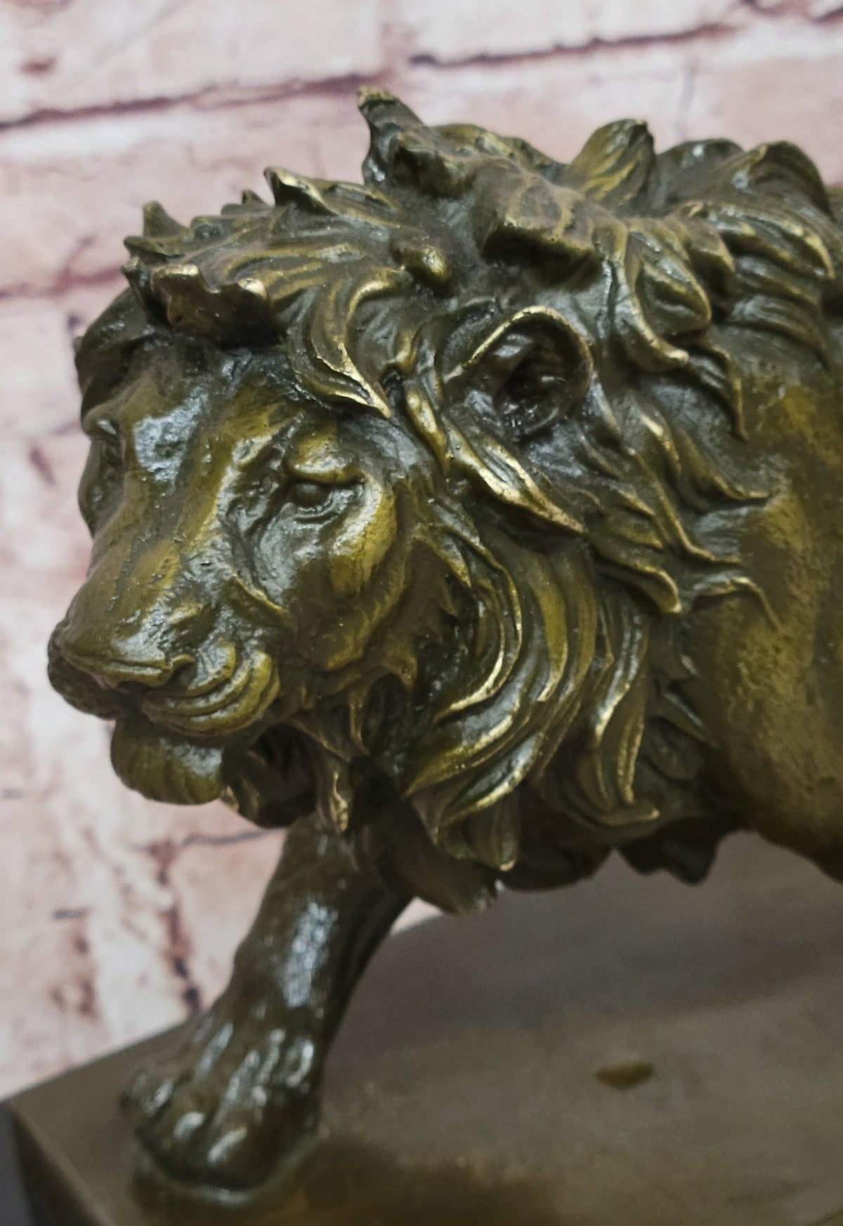 Bronze Lion Statue Regal Big Cat Fine Art Sculpture