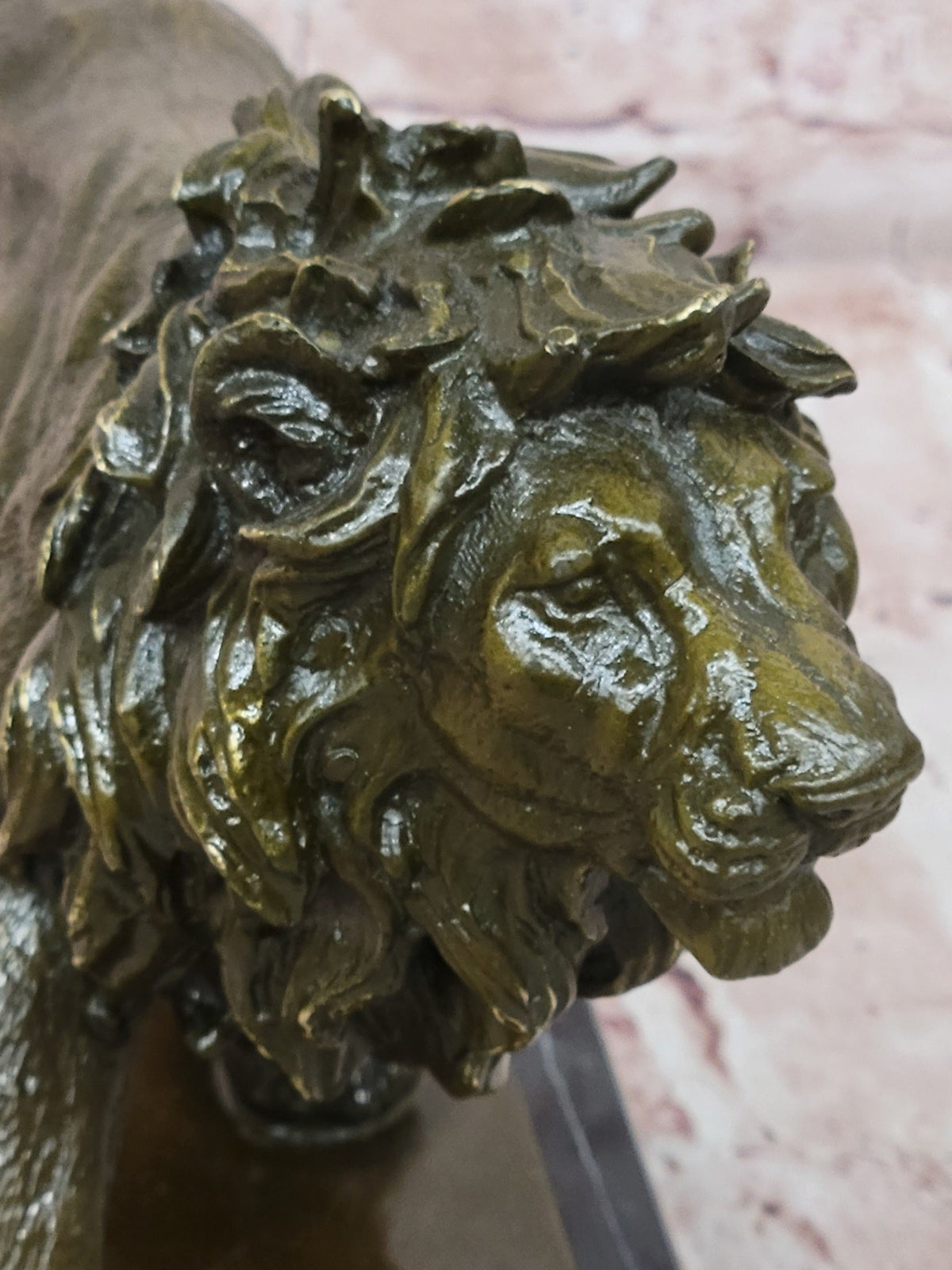 Bronze Lion Statue Regal Big Cat Fine Art Sculpture