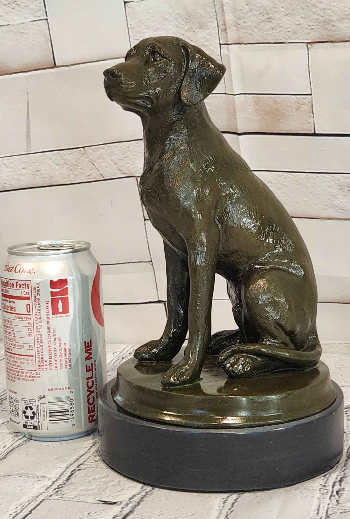 Labrador Retriever Bronze Sculpture Sitting Dog Statue Original Art