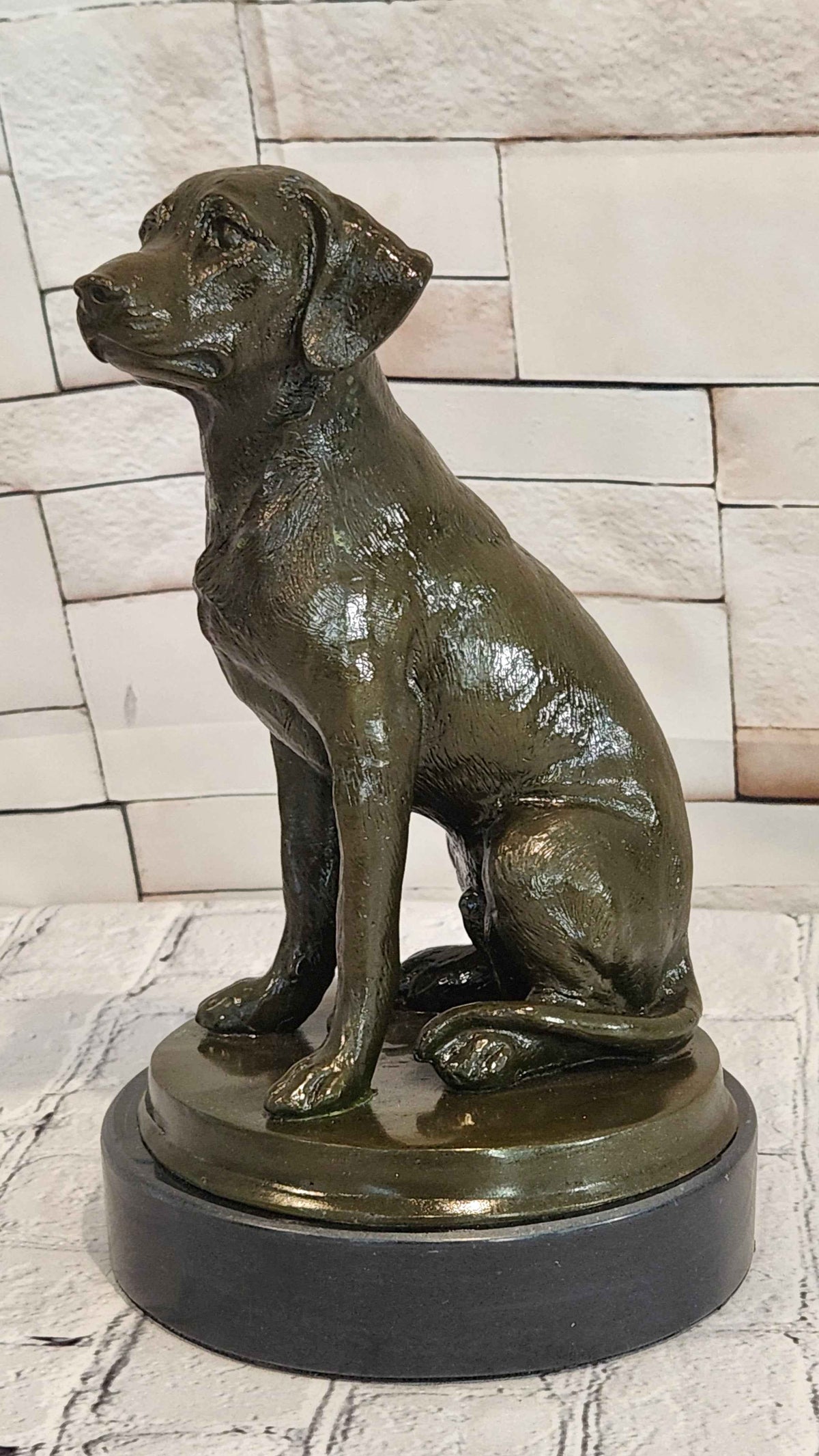 Labrador Retriever Bronze Sculpture Sitting Dog Statue Original Art