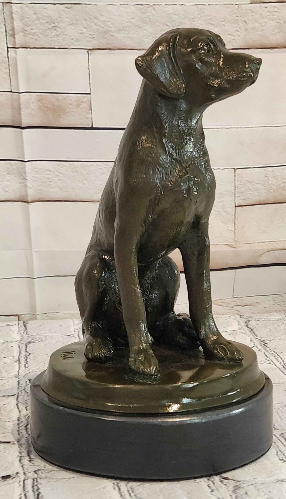 Labrador Retriever Bronze Sculpture Sitting Dog Statue Original Art