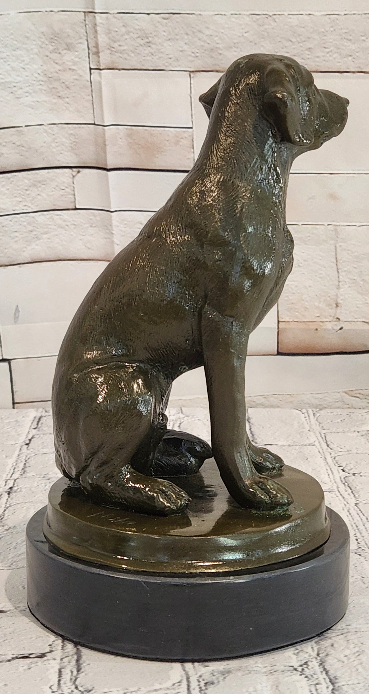Labrador Retriever Bronze Sculpture Sitting Dog Statue Original Art