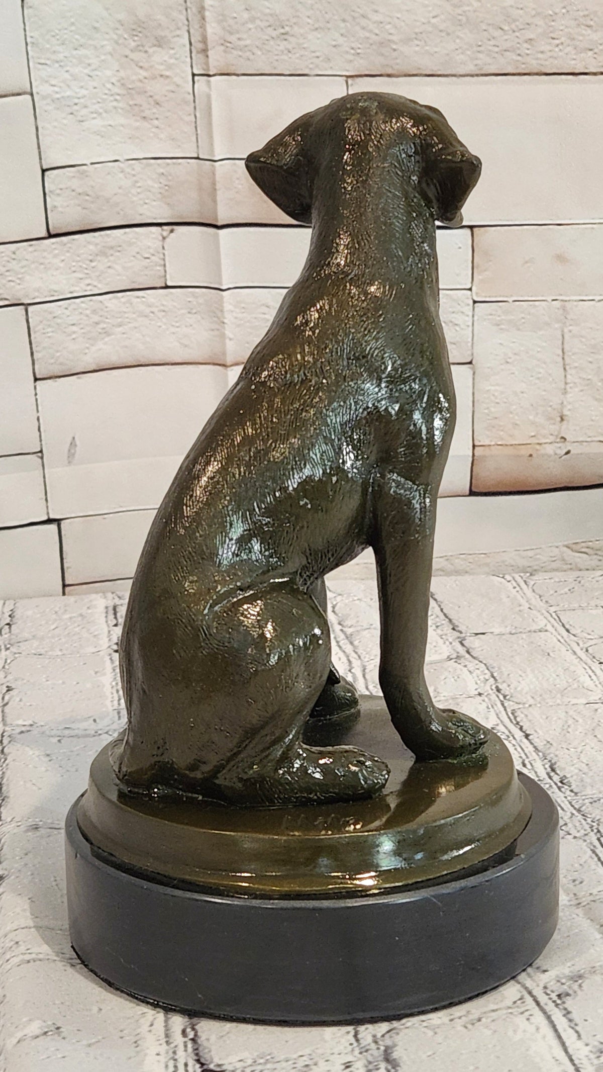 Labrador Retriever Bronze Sculpture Sitting Dog Statue Original Art