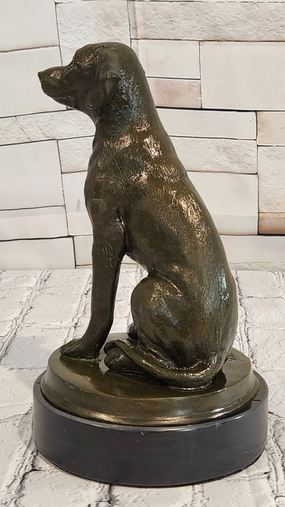 Labrador Retriever Bronze Sculpture Sitting Dog Statue Original Art