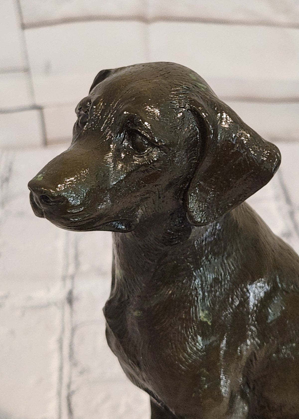 Labrador Retriever Bronze Sculpture Sitting Dog Statue Original Art