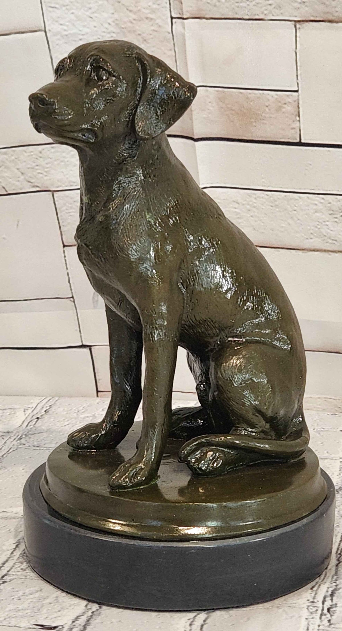 Labrador Retriever Bronze Sculpture Sitting Dog Statue Original Art