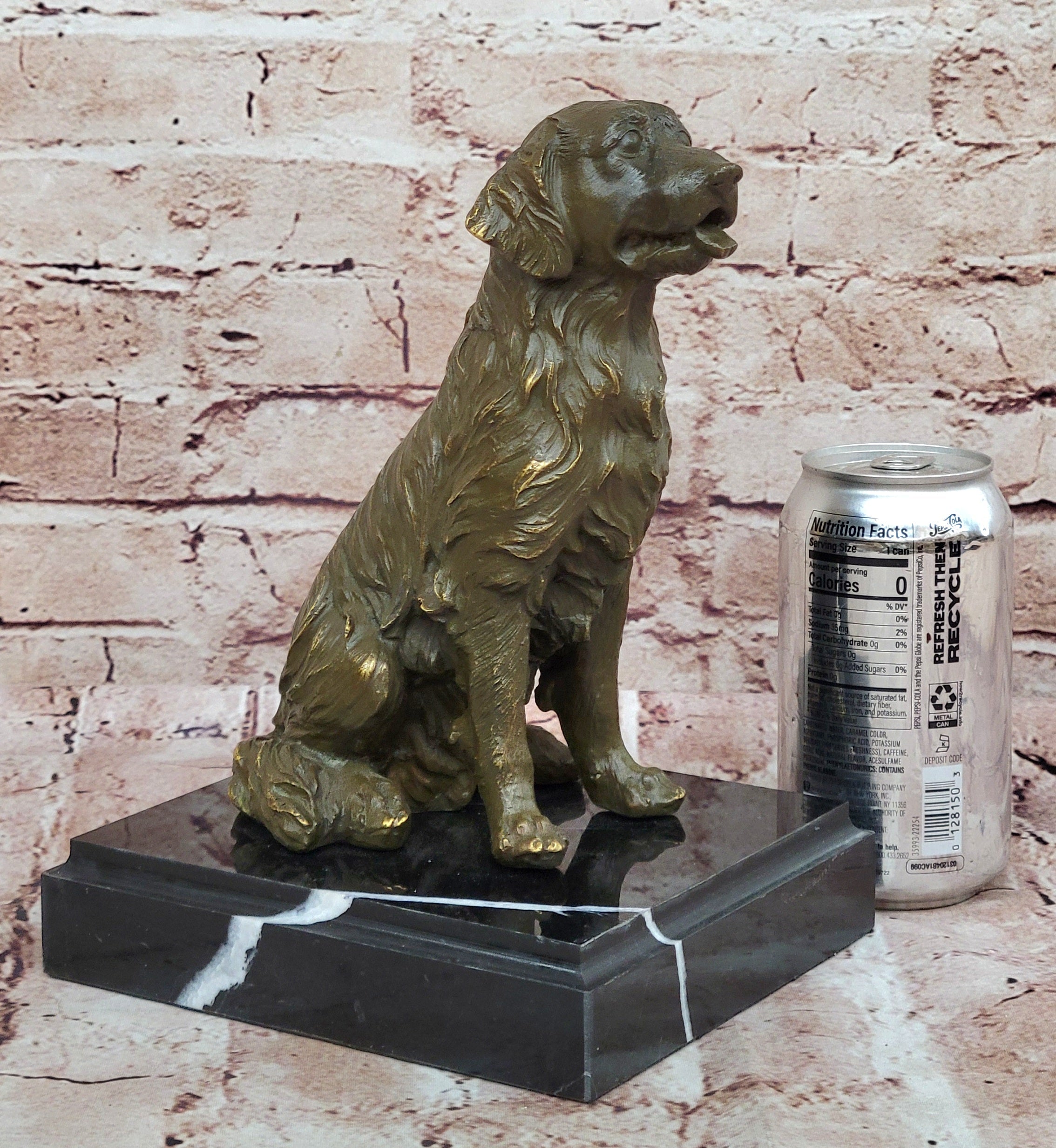 Sitting Retriever Bronze Sculpture - Golden Retriever Labrador Dog Art