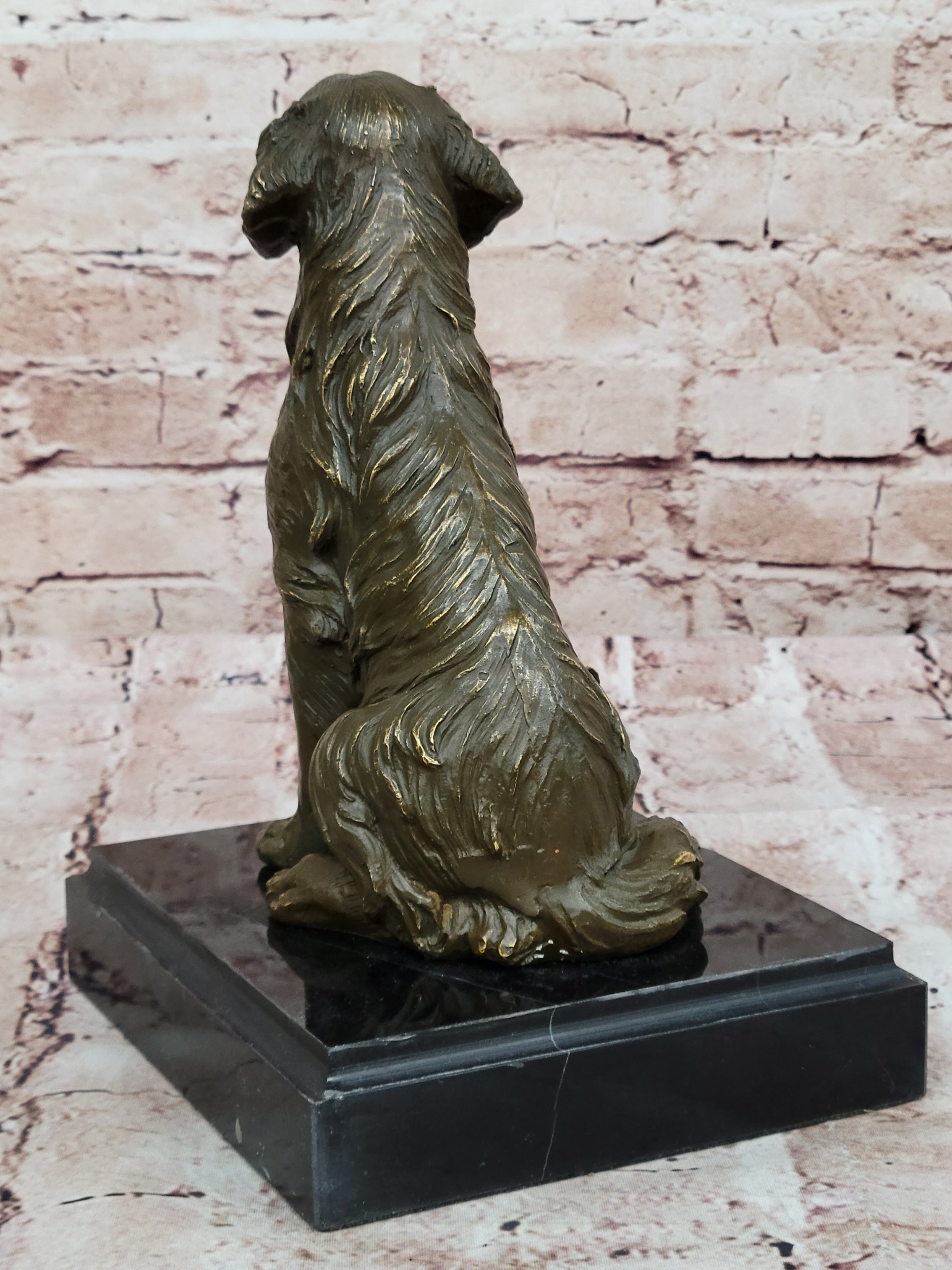Sitting Retriever Bronze Sculpture - Golden Retriever Labrador Dog Art