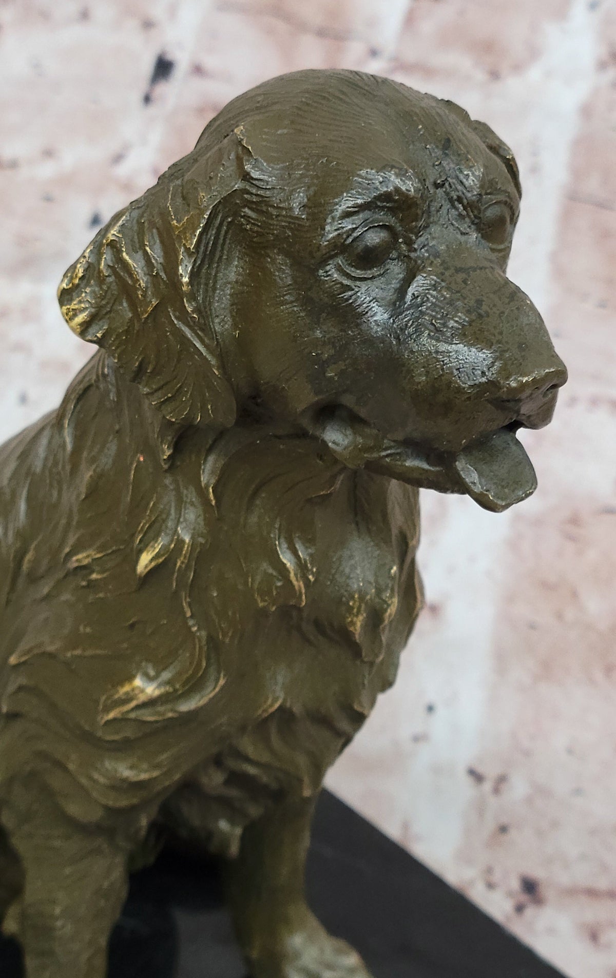 Sitting Retriever Bronze Sculpture - Golden Retriever Labrador Dog Art