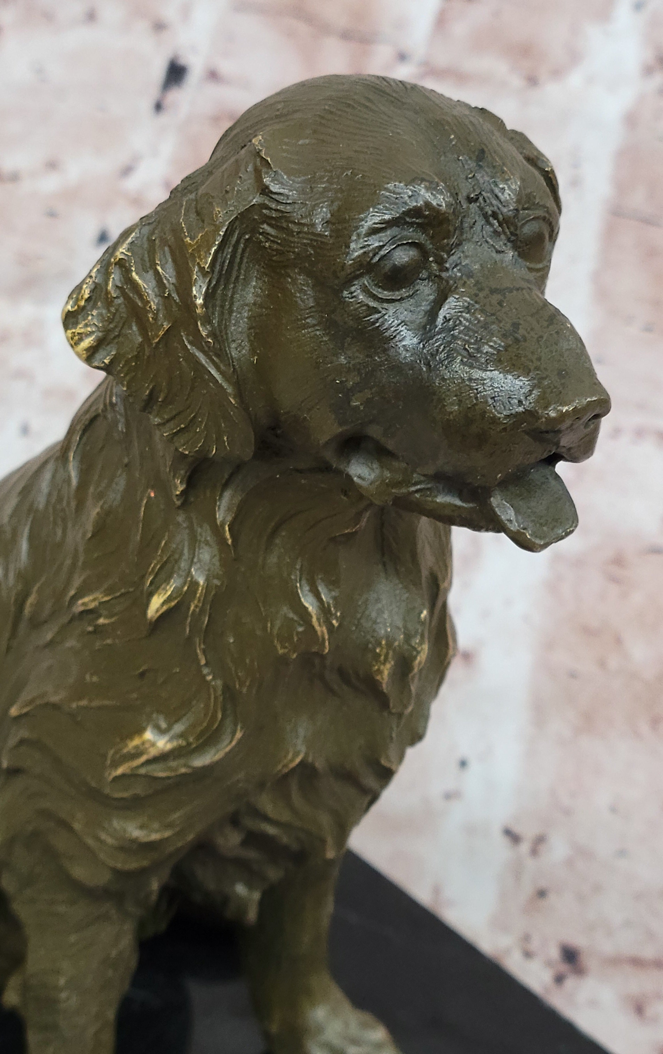 Sitting Retriever Bronze Sculpture - Golden Retriever Labrador Dog Art