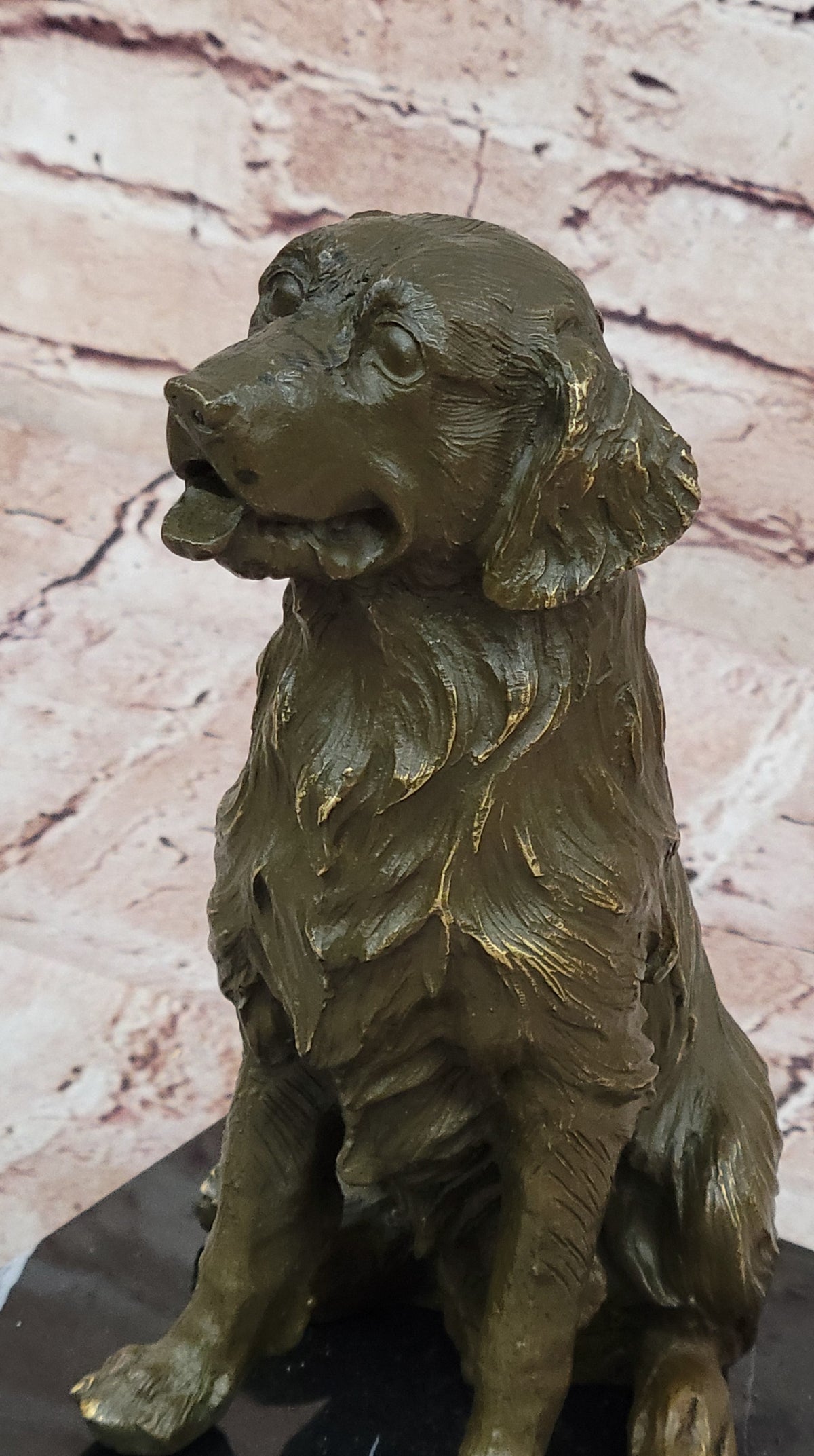 Sitting Retriever Bronze Sculpture - Golden Retriever Labrador Dog Art