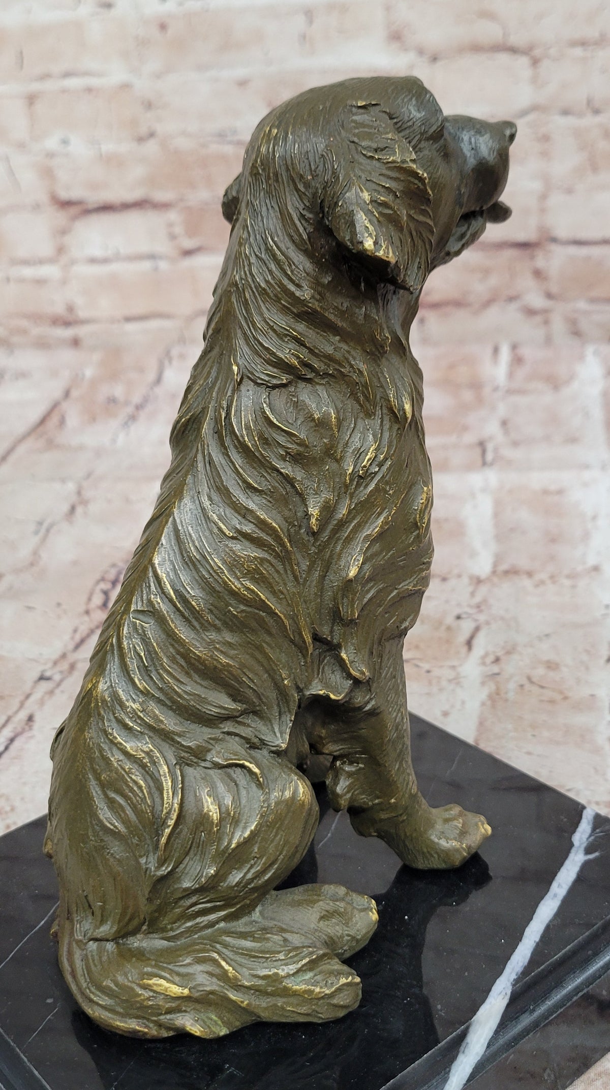 Sitting Retriever Bronze Sculpture - Golden Retriever Labrador Dog Art