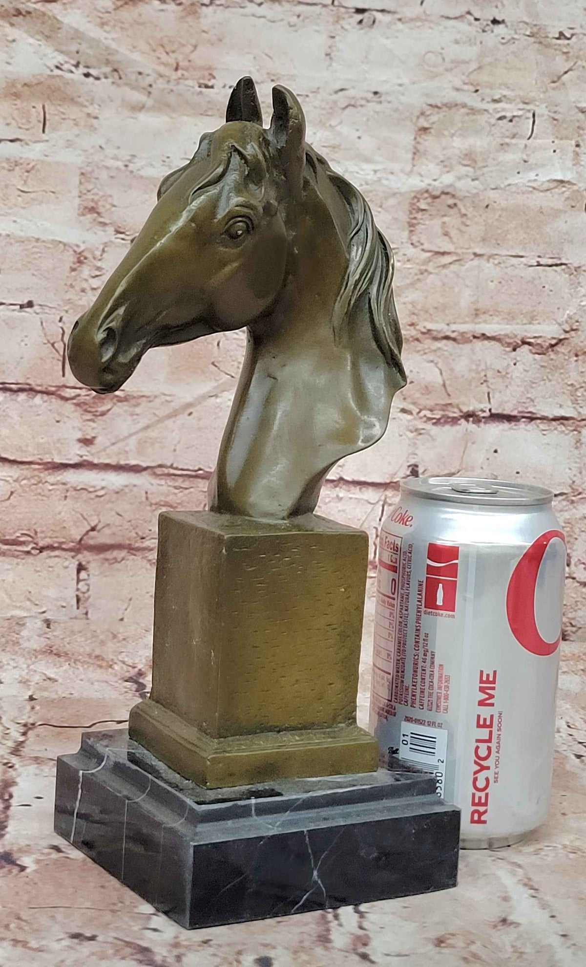 Bronze Horse Head Bust Sculpture Equestrian Decor Art