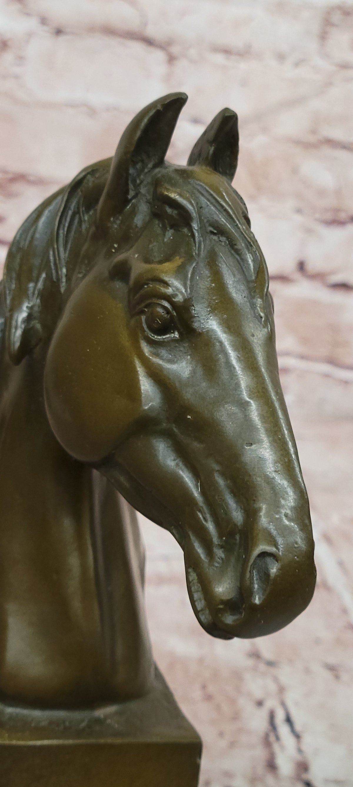 Bronze Horse Head Bust Sculpture Equestrian Decor Art