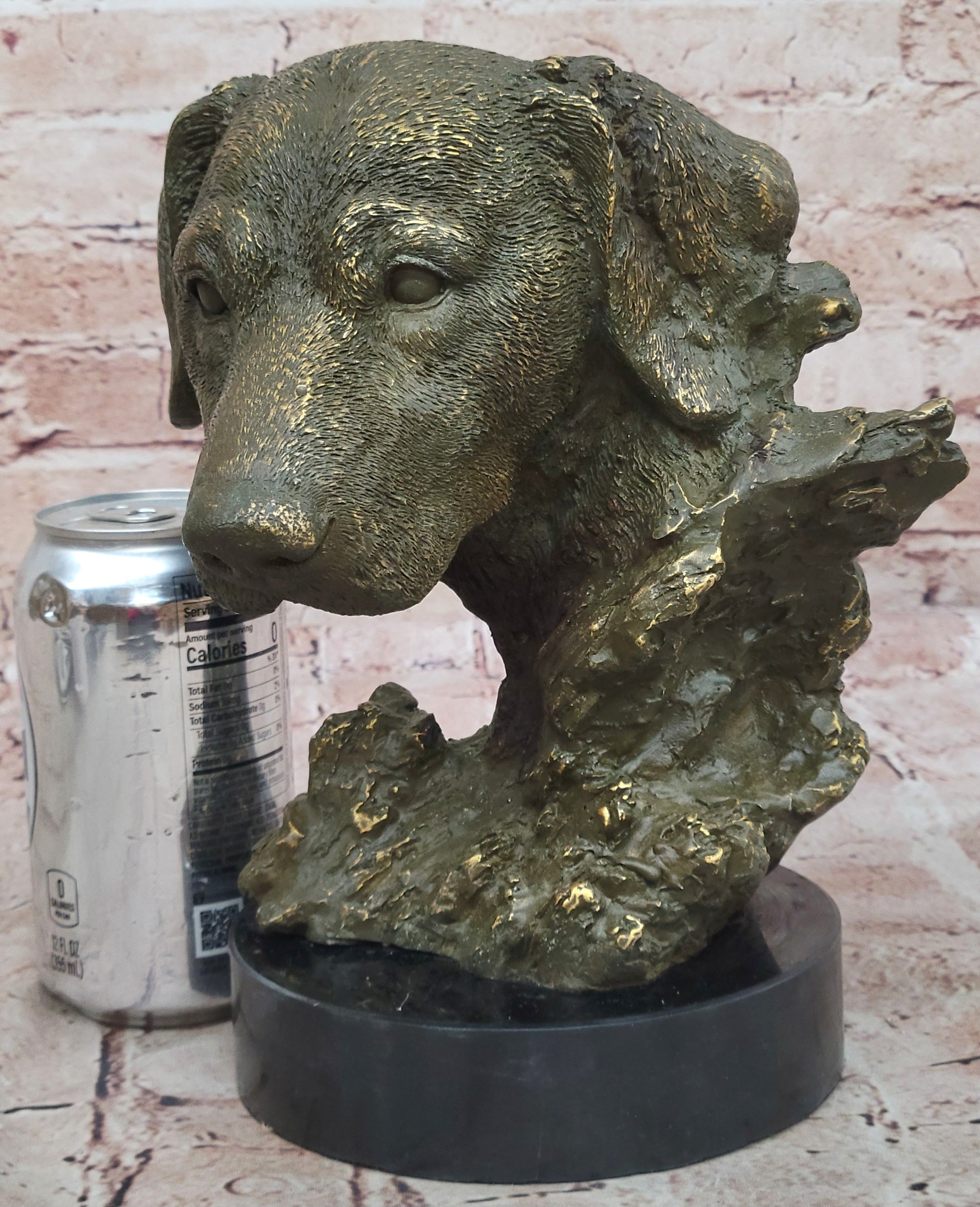 Bronze Labrador Retriever Dog Head Sculpture - Signed Original Art