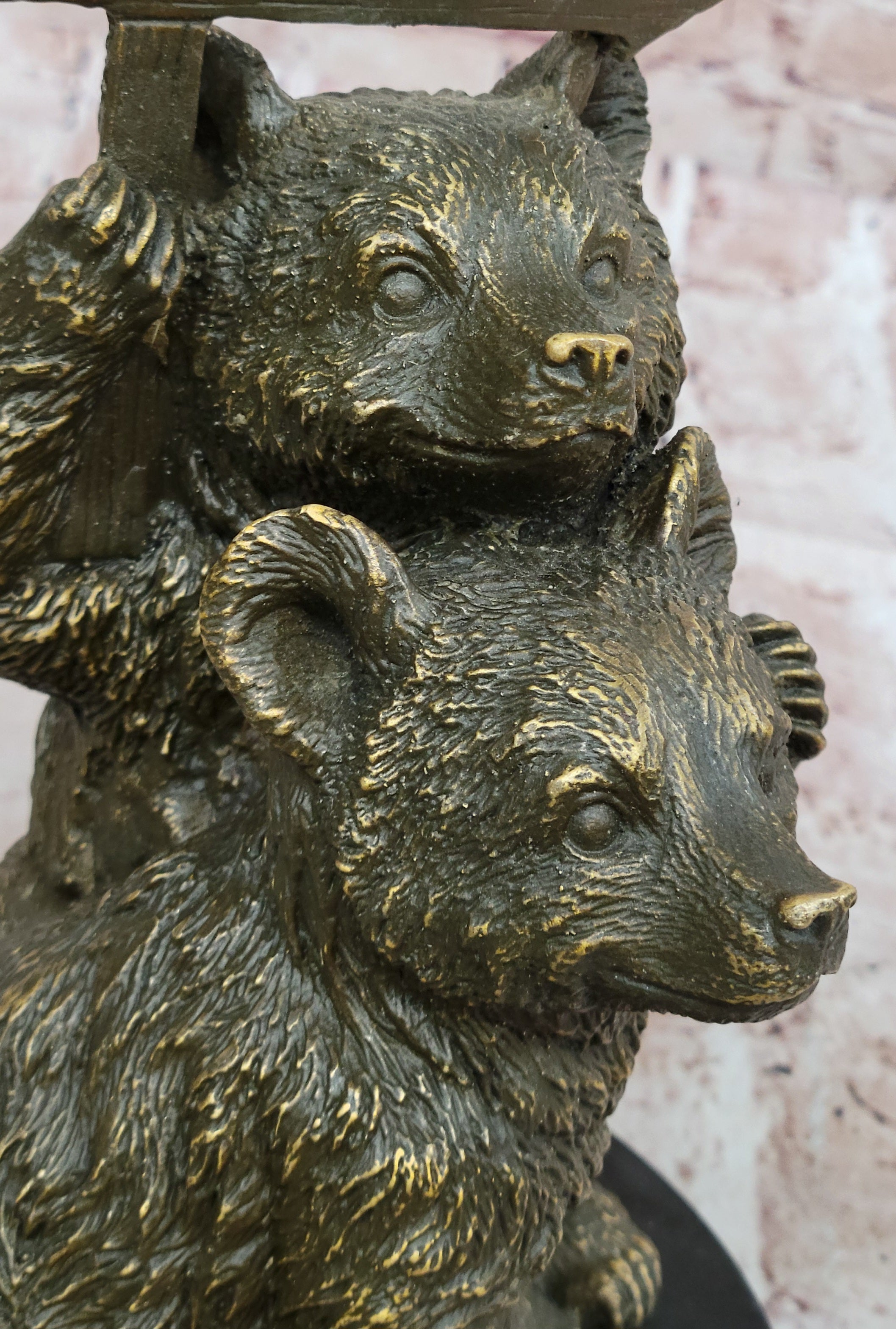 Adorable Bear Cub Welcome Statue; Bronze Finish Home Decor