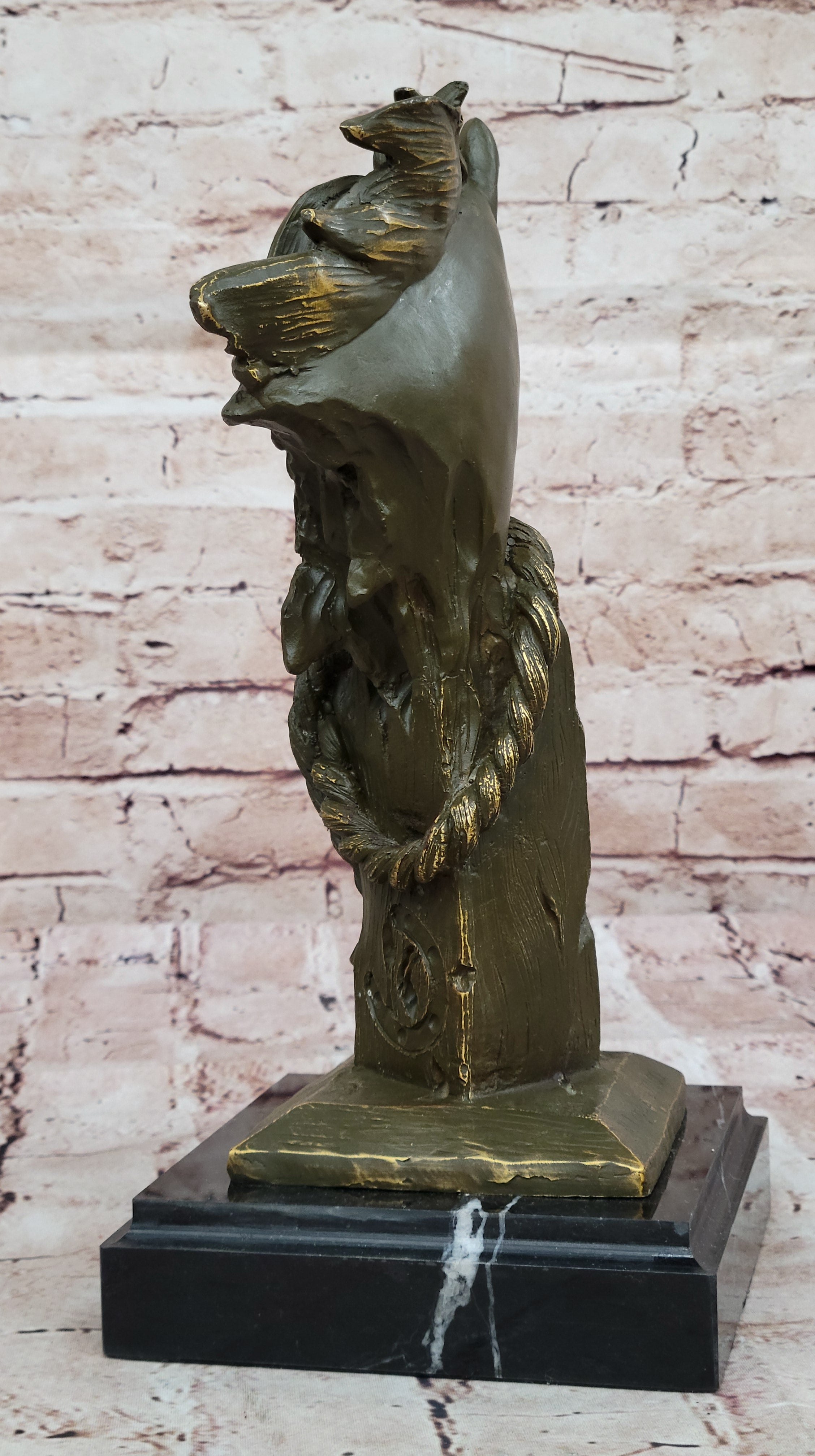 Bronze Horse Head Bust with Rope; Western Equestrian Sculpture