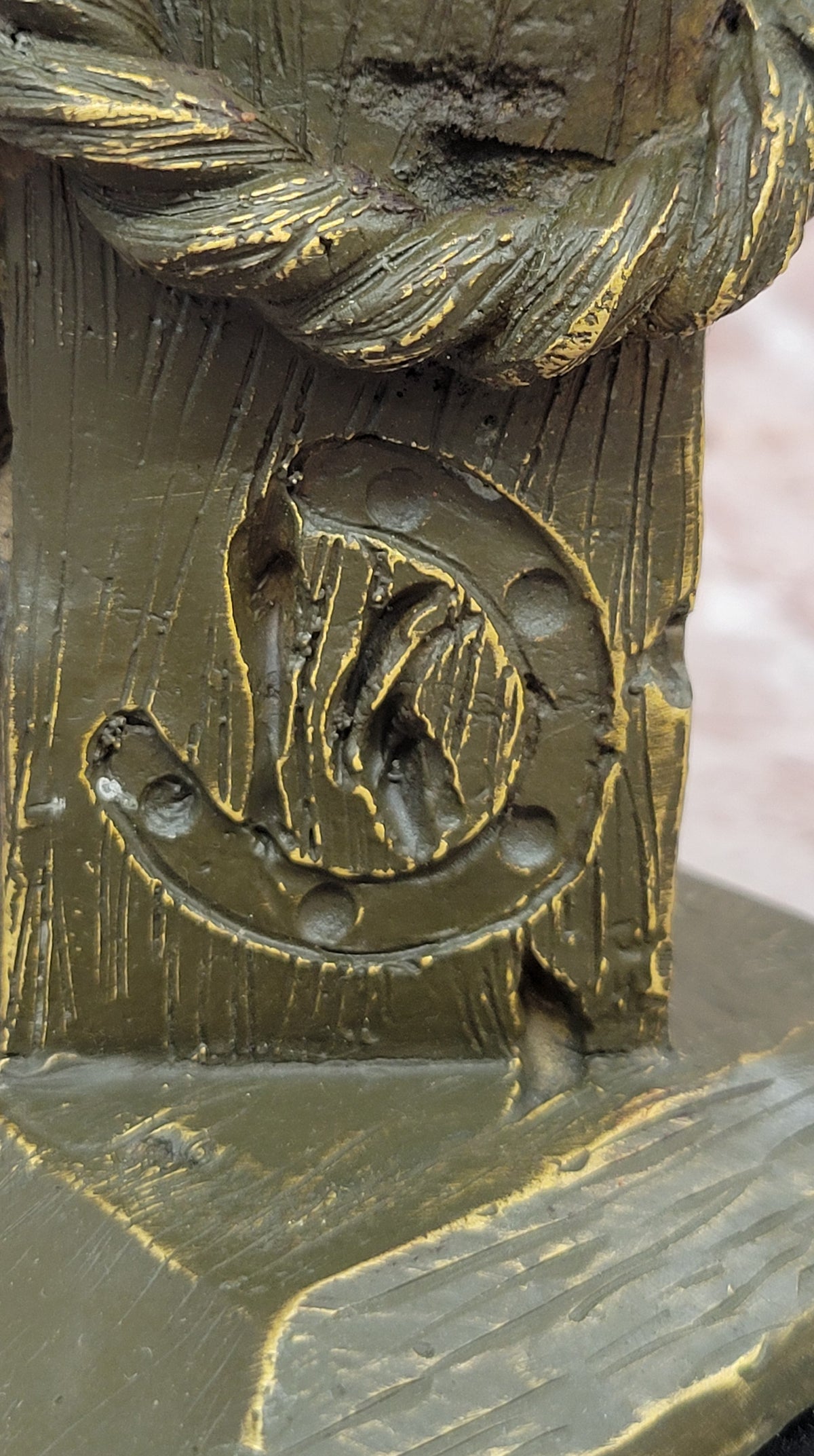 Bronze Horse Head Bust with Rope; Western Equestrian Sculpture