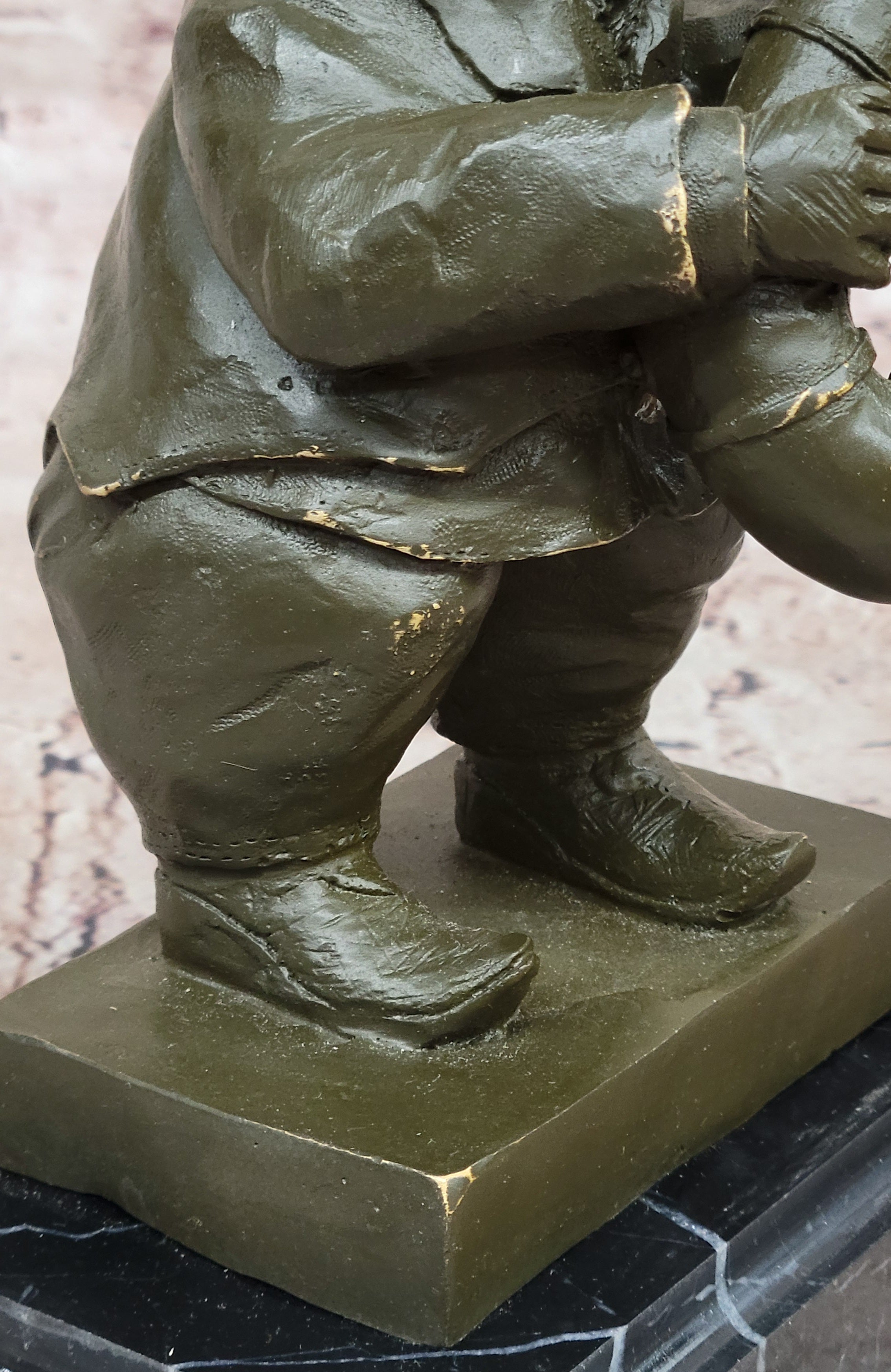 Bear Playing Saxophone Bronze Sculpture - Whimsical Animal Music Art