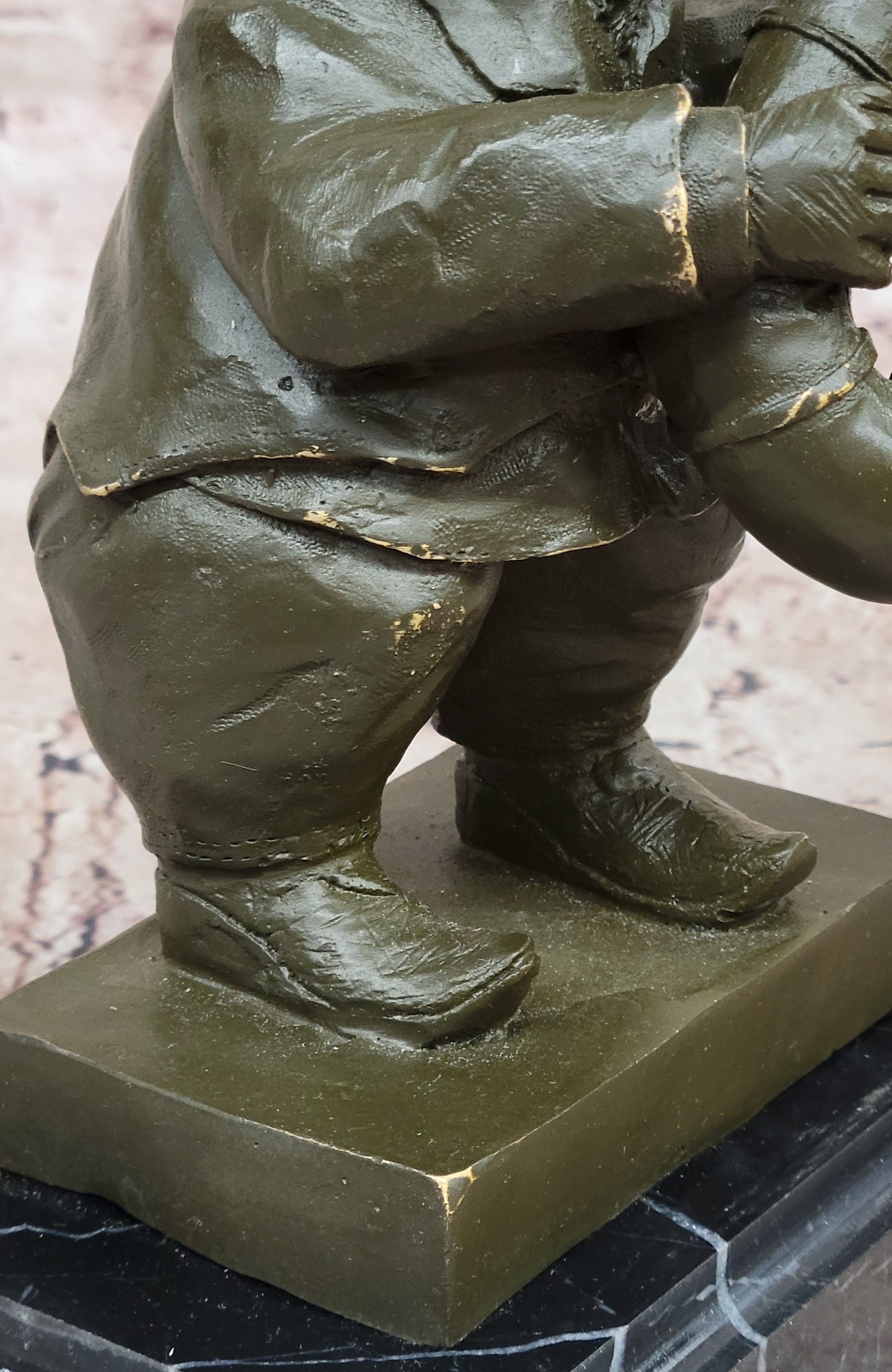 Bear Playing Saxophone Bronze Sculpture - Whimsical Animal Music Art