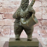 Bear Playing Saxophone Bronze Sculpture - Whimsical Animal Music Art