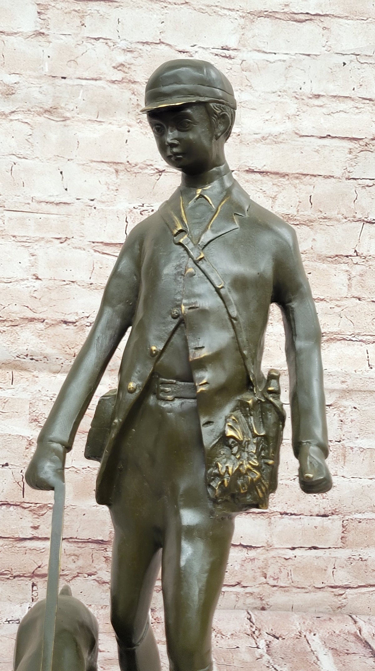 Hunter with Dog Bronze Sculpture – Gamekeeper Theme Art by Vitaleh