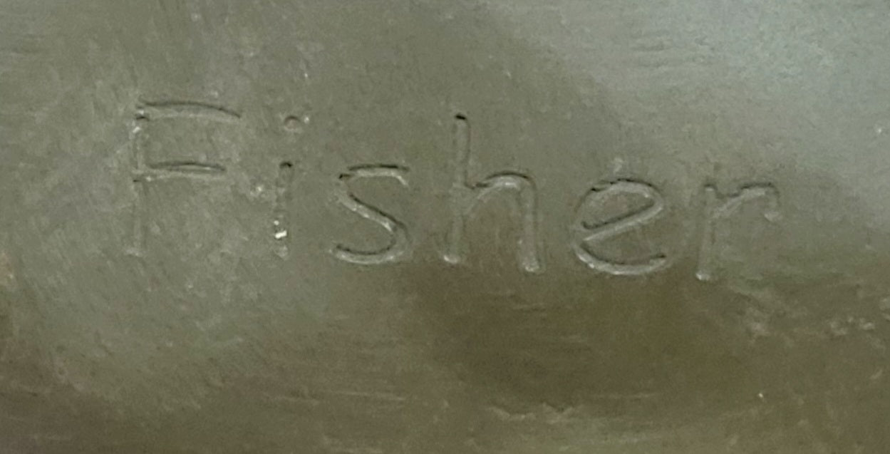 Aggressive Bull Bronze Sculpture on Marble Stand Signed Fisher