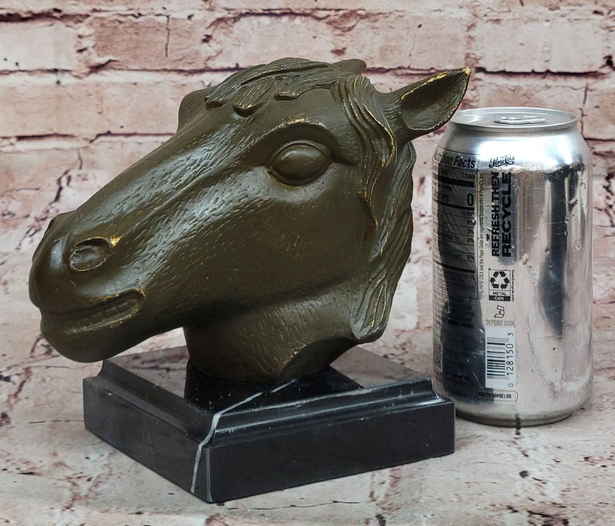 Bronze Horse Head Sculpture – Zodiac Stallion Bust on Marble Base